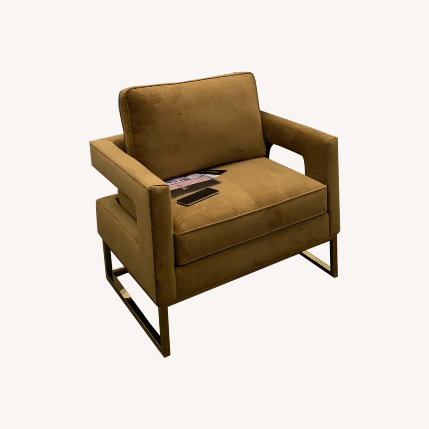 Comfy Bronze Velvet Arm Chair - image-7