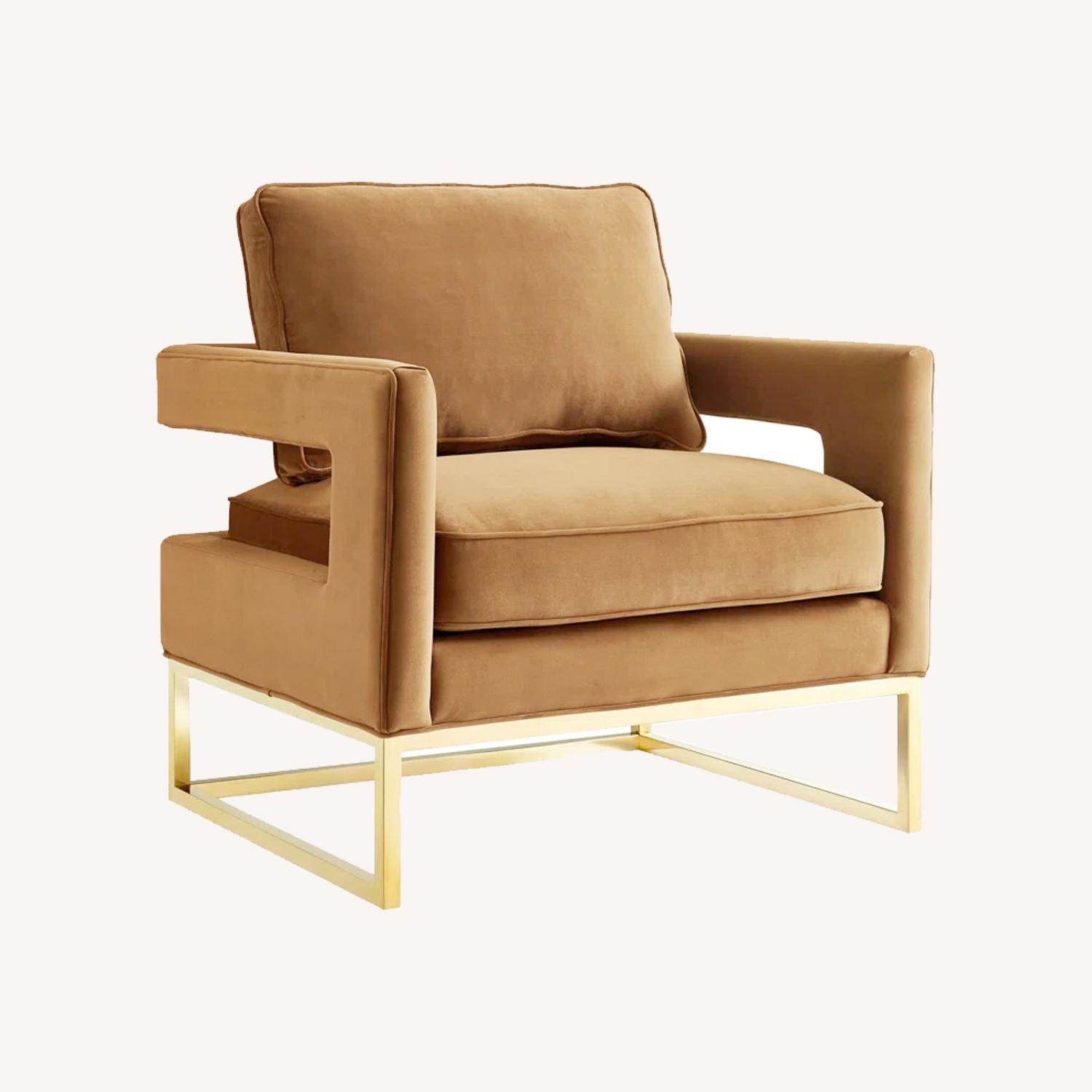 Comfy Bronze Velvet Arm Chair - image-0