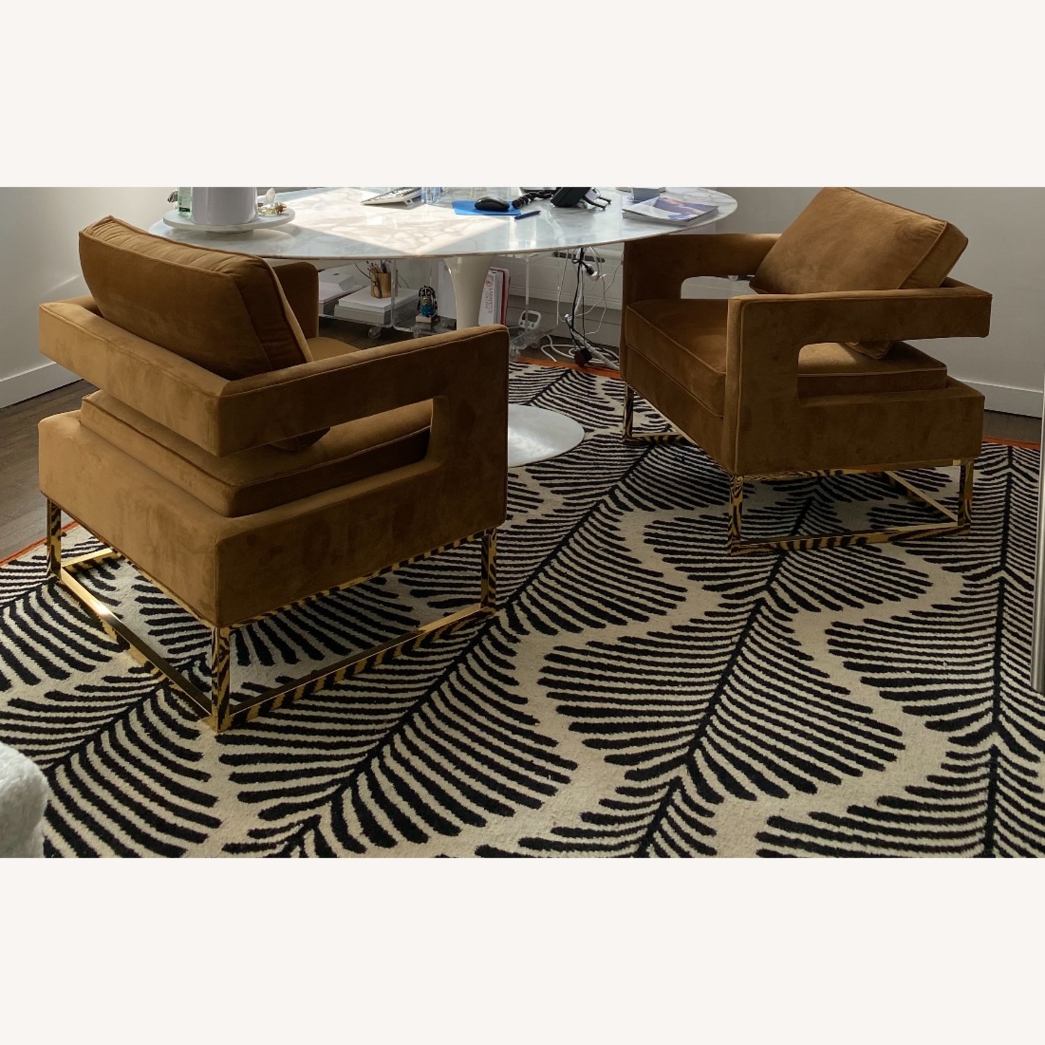 Comfy Bronze Velvet Arm Chair - image-1