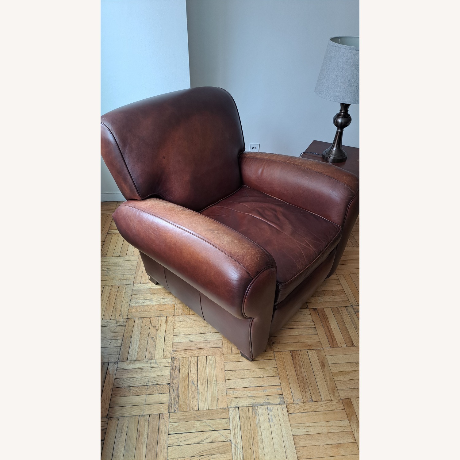 Pottery Barn Manhattan Leather Arm Chair - image-3