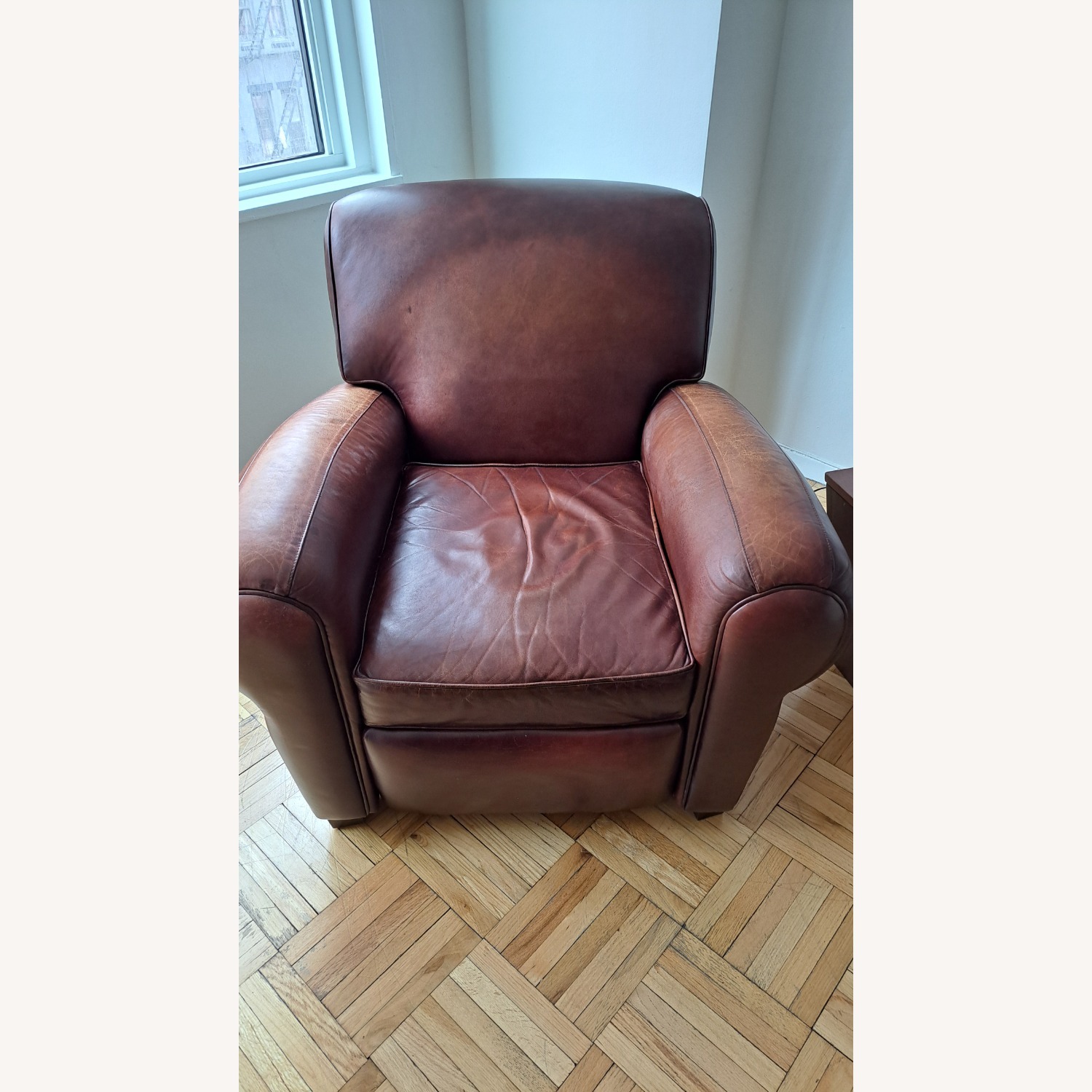 Pottery Barn Manhattan Leather Arm Chair - image-1