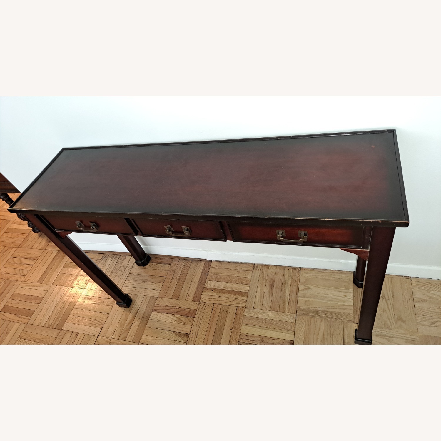 Dark Brown Console Table - 3 Drawers - image-3
