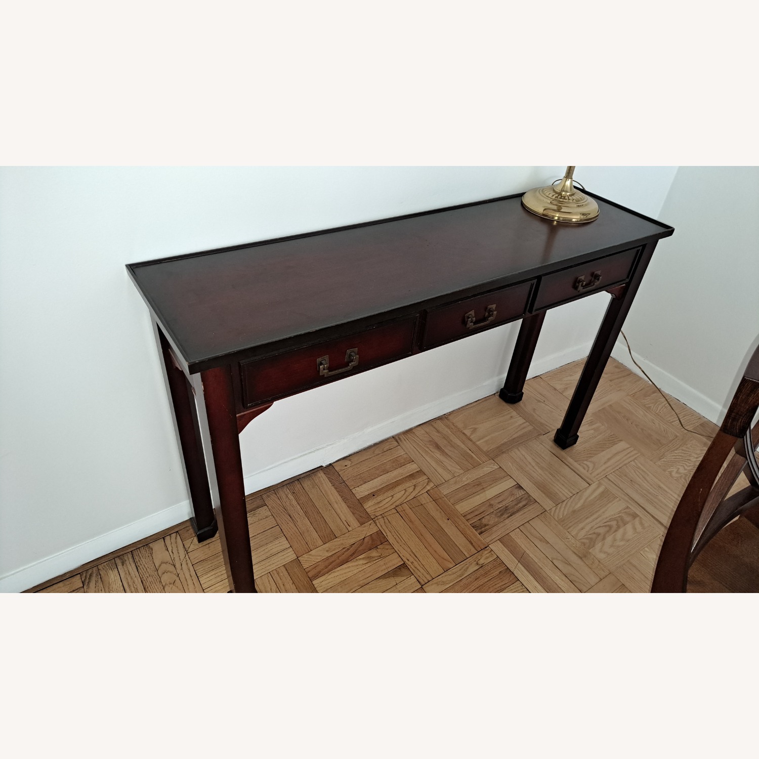 Dark Brown Console Table - 3 Drawers - image-1