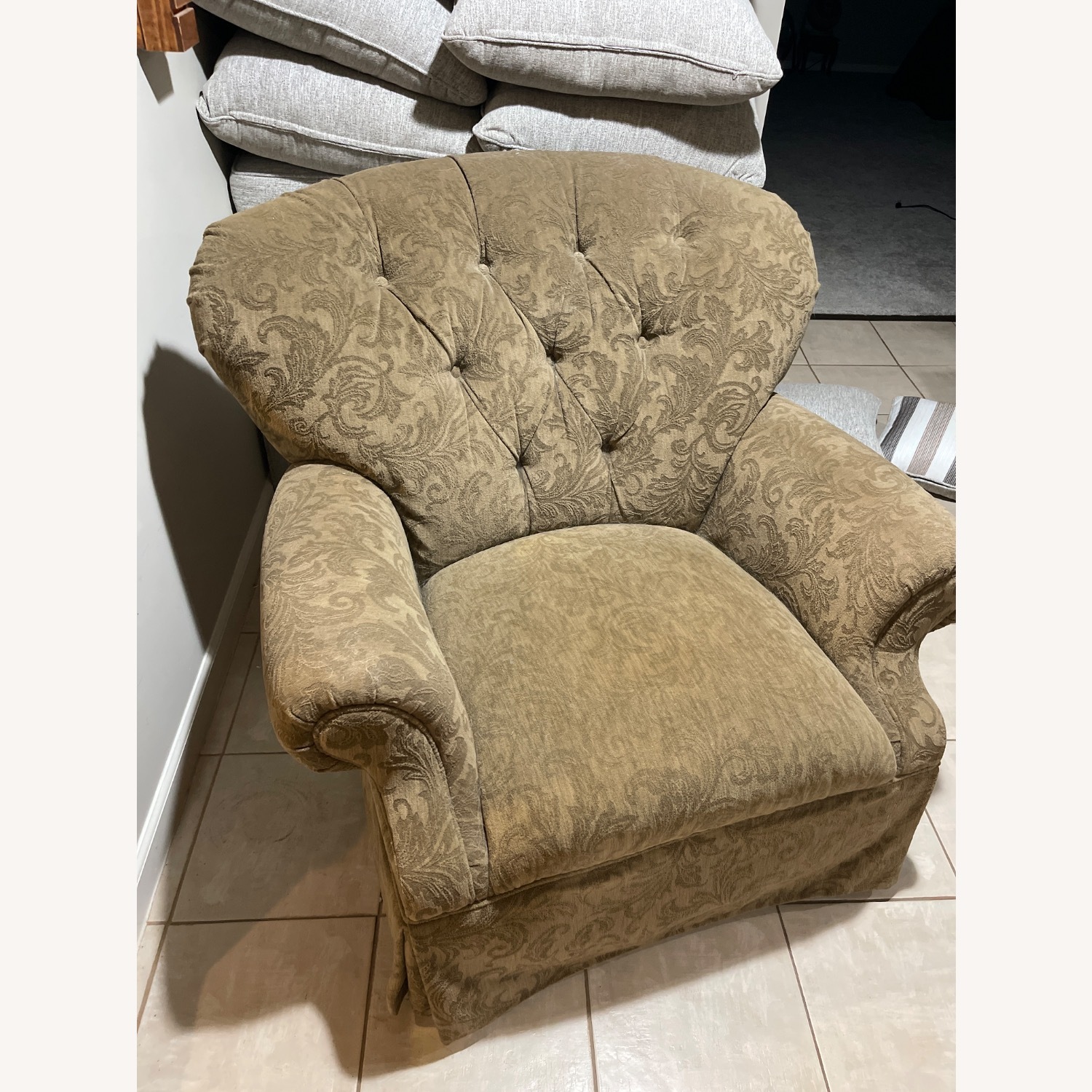 Cozy Olive Green Sofa Chair - image-1