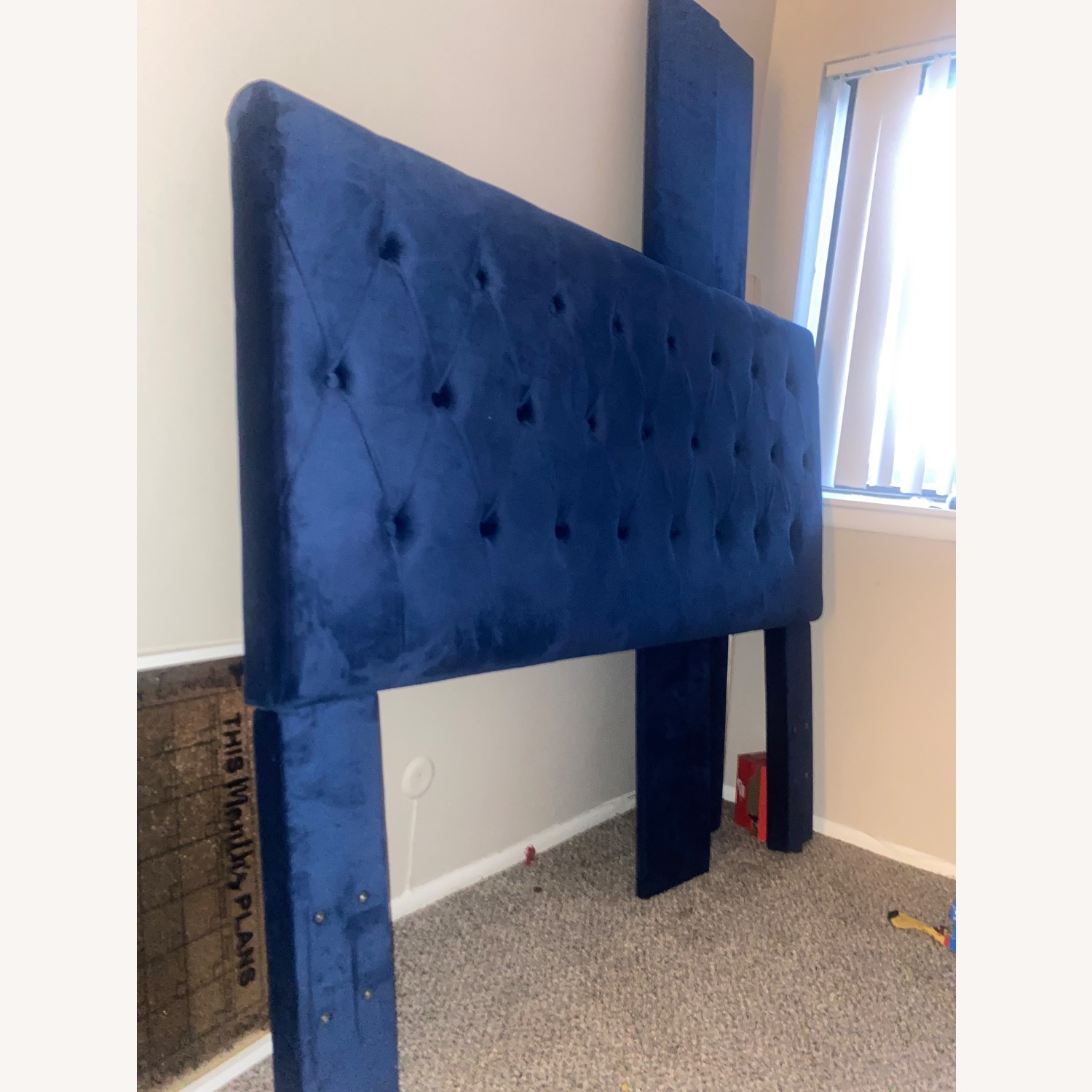 Wayfair Blue Suede Headboard - image-2