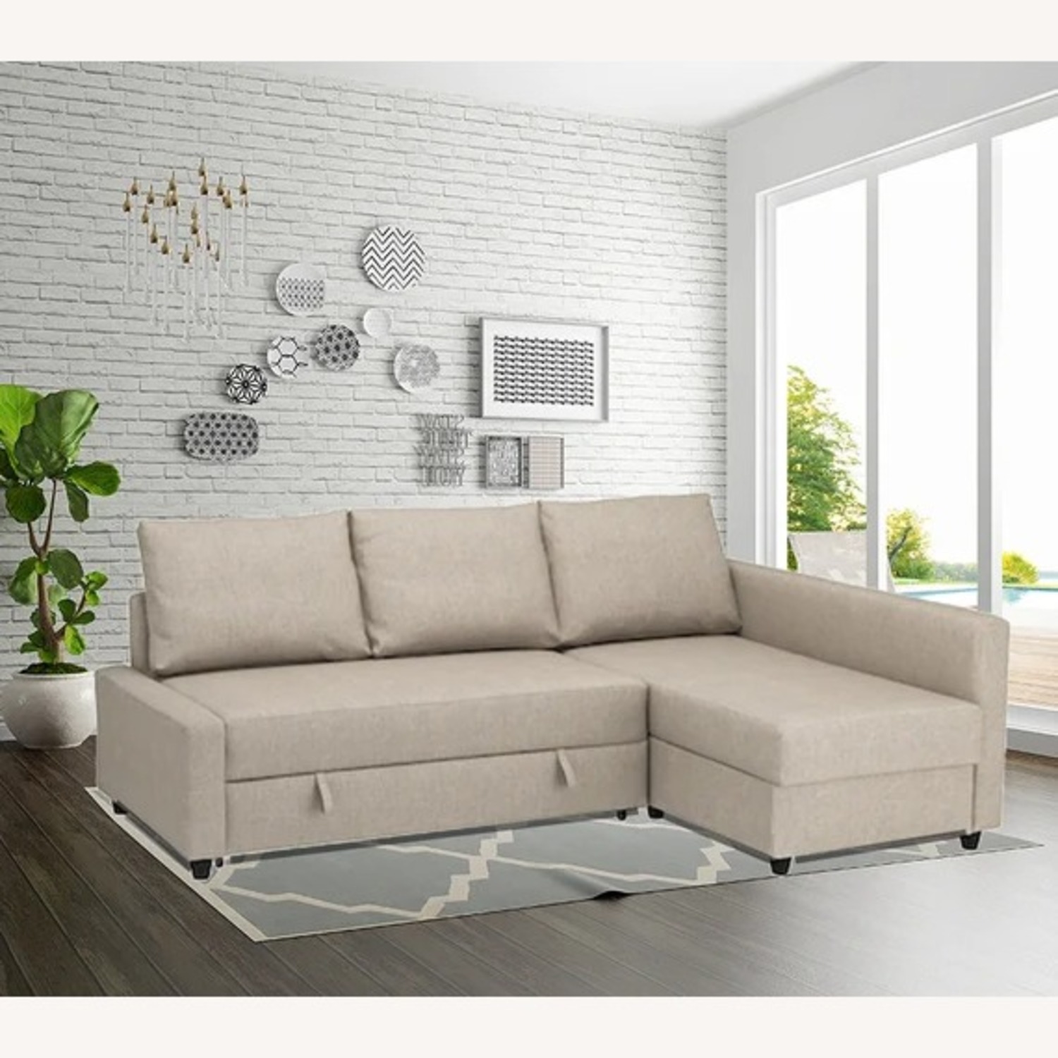IKEA FRIHETEN Sleeper Sectional,3 Seat - image-1
