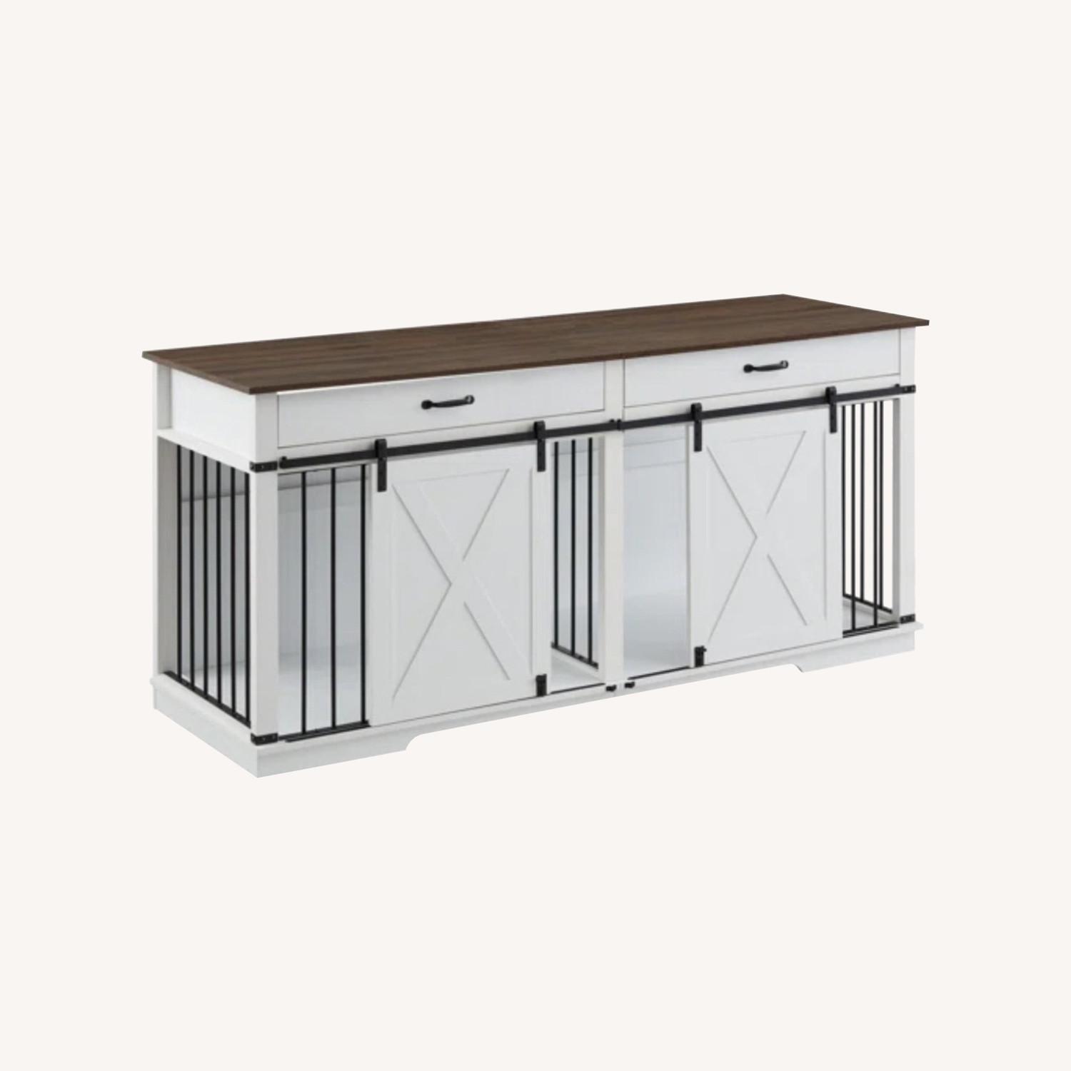 TV Console with Built In Dog Crate - image-0