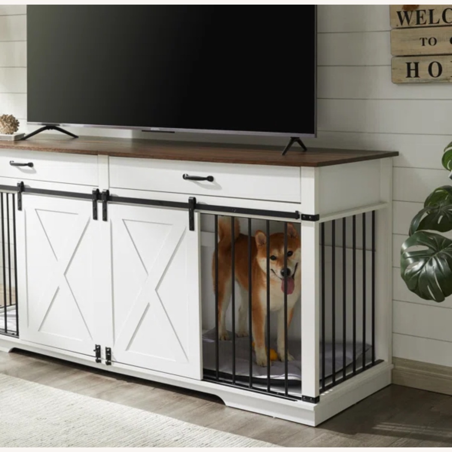 TV Console with Built In Dog Crate - image-2
