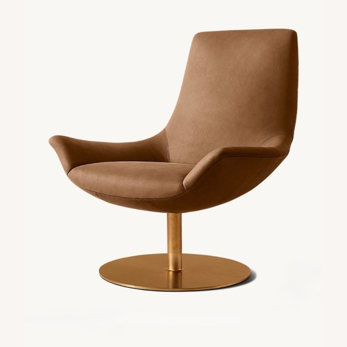 Used Restoration Hardware Leather Swivel Chair for sale on AptDeco