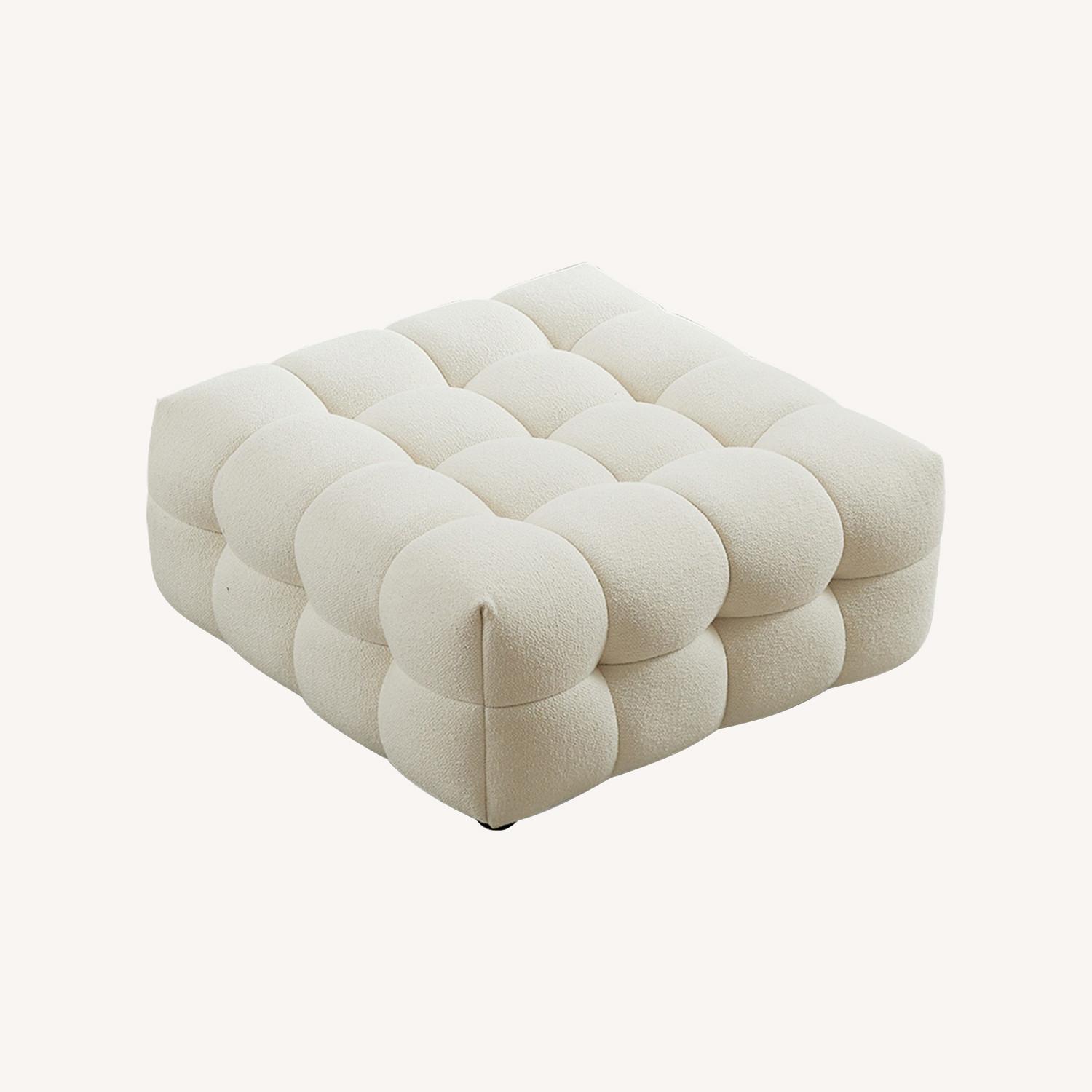 Mirage Cream Boucle Ottoman - image-0