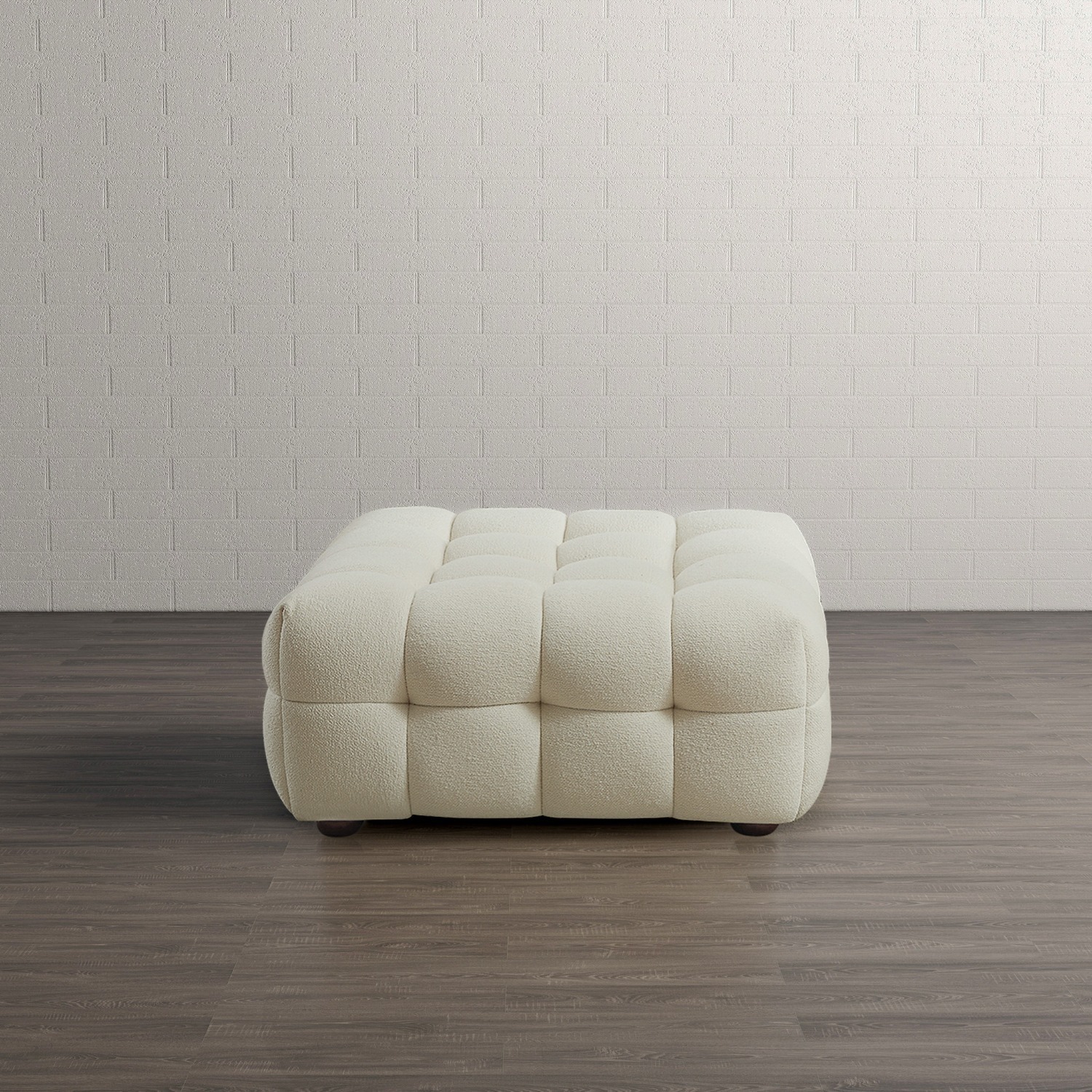 Mirage Cream Boucle Ottoman - image-3