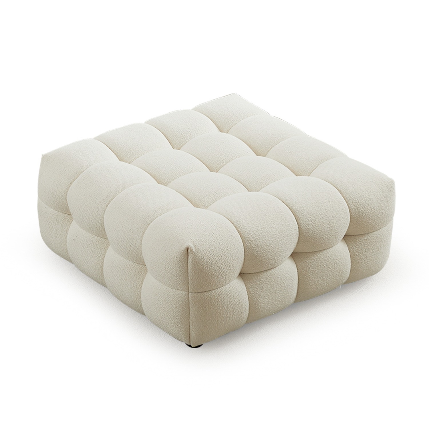 Mirage Cream Boucle Ottoman - image-1