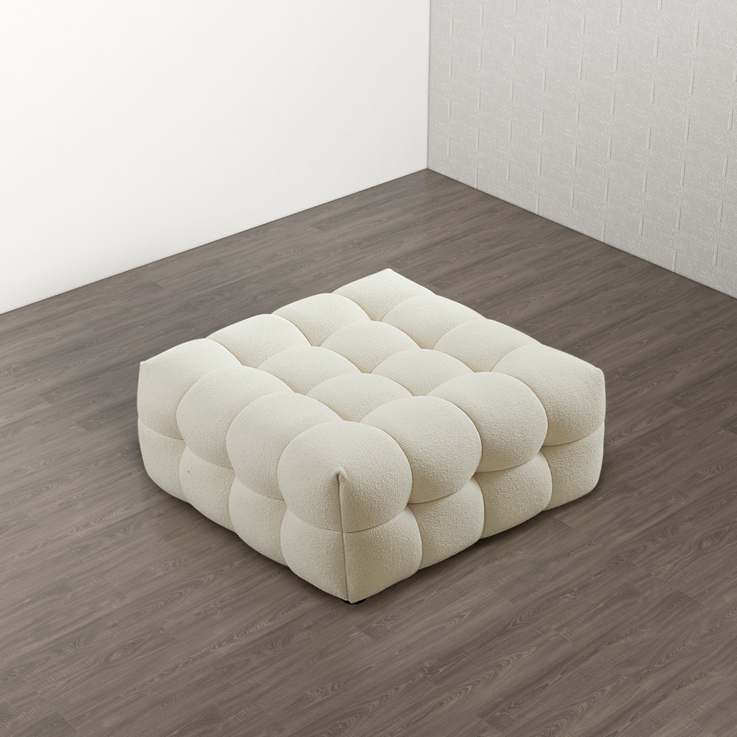 Mirage Cream Boucle Ottoman - image-4