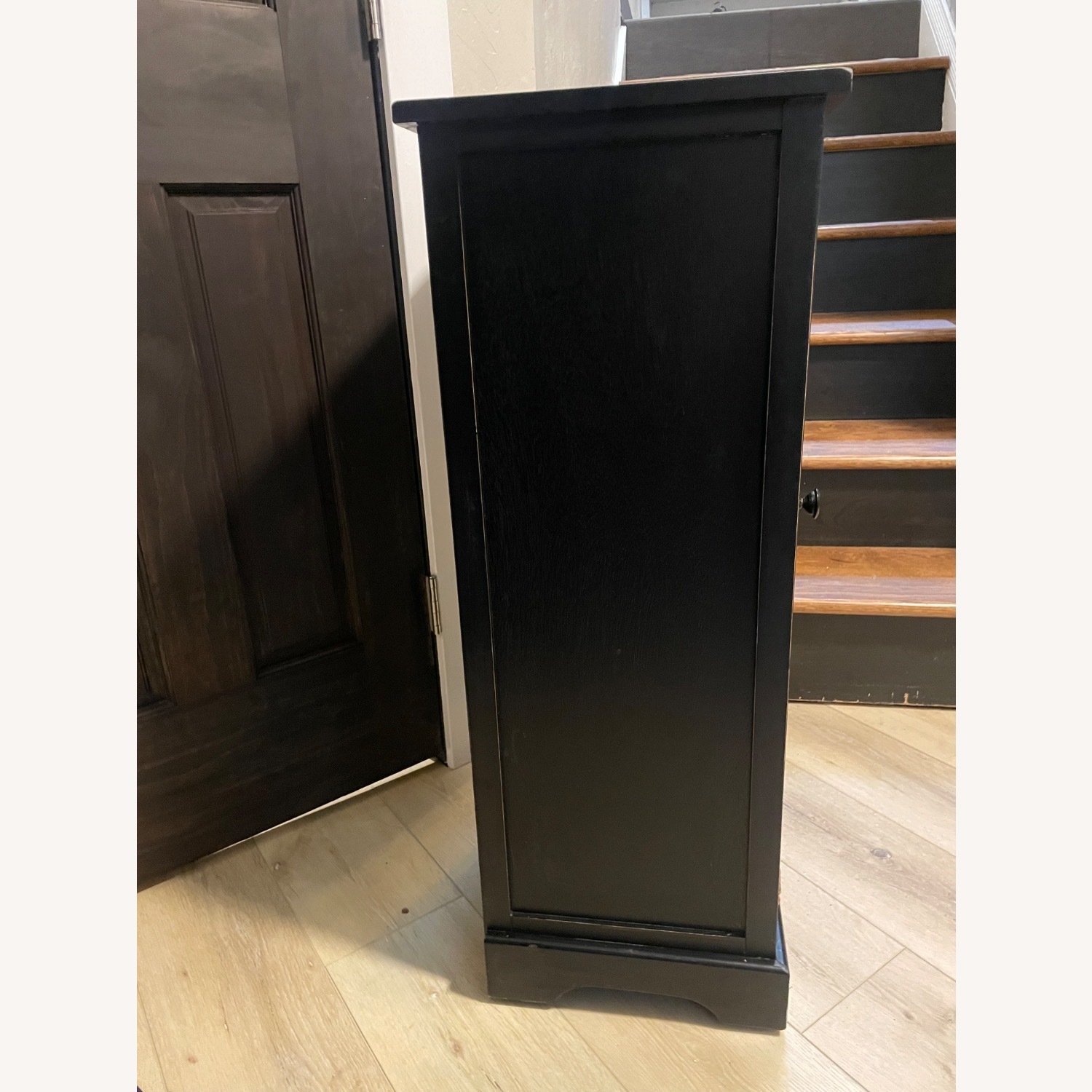 Distressed Black Wooden Bedside Tables - image-2