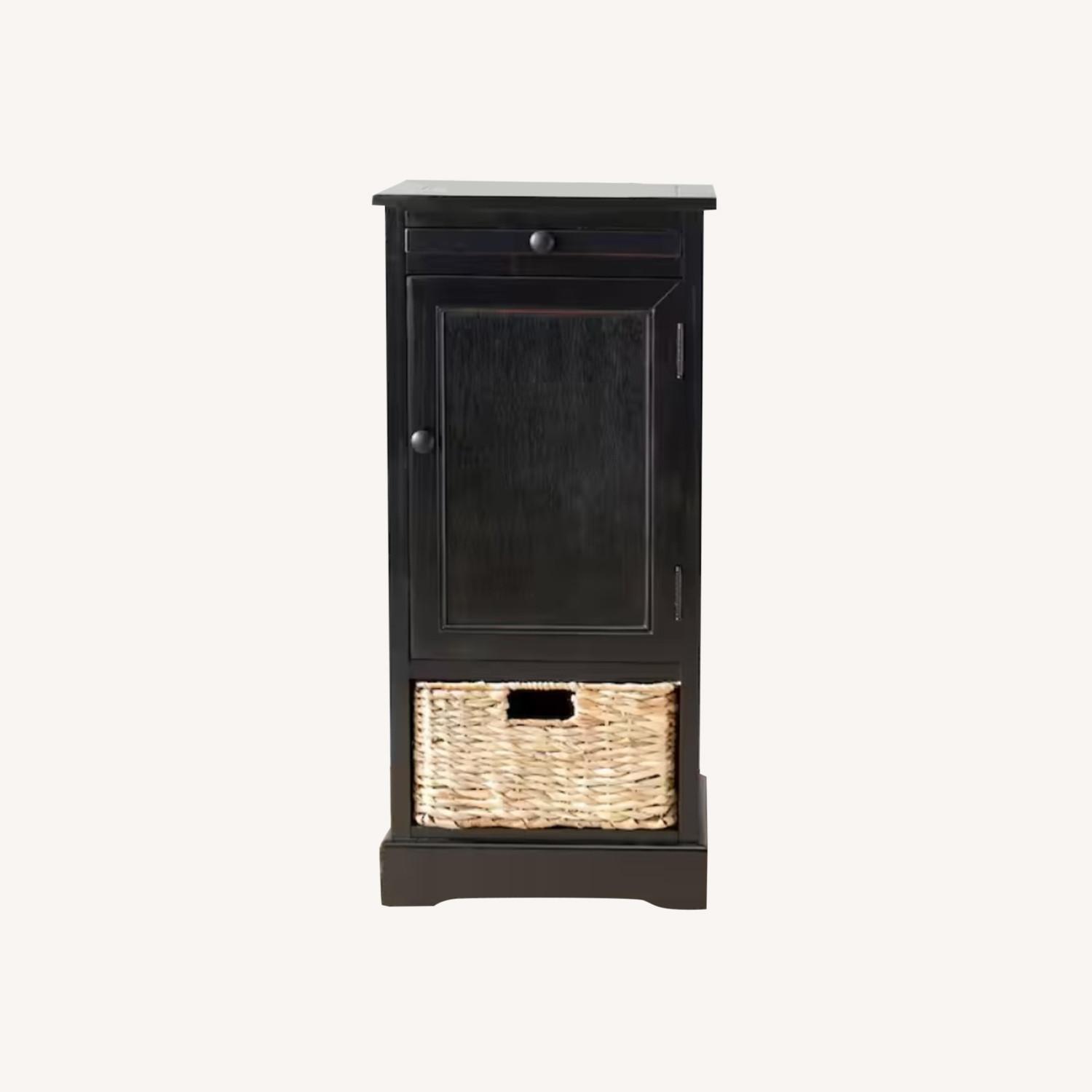 Distressed Black Wooden Bedside Tables - image-0