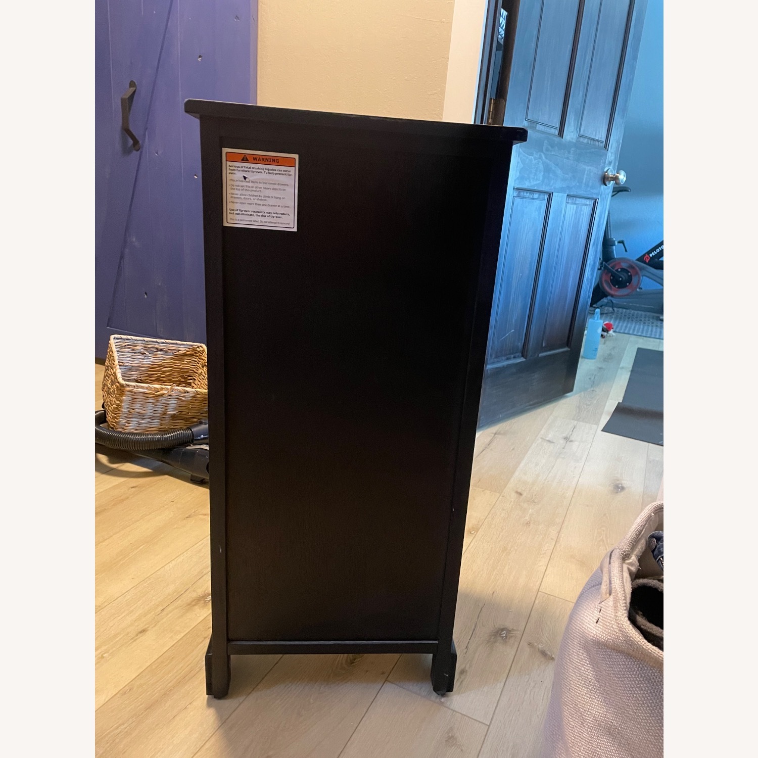 Distressed Black Wooden Bedside Tables - image-7