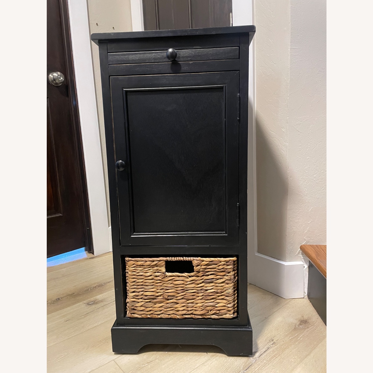 Distressed Black Wooden Bedside Tables - image-6