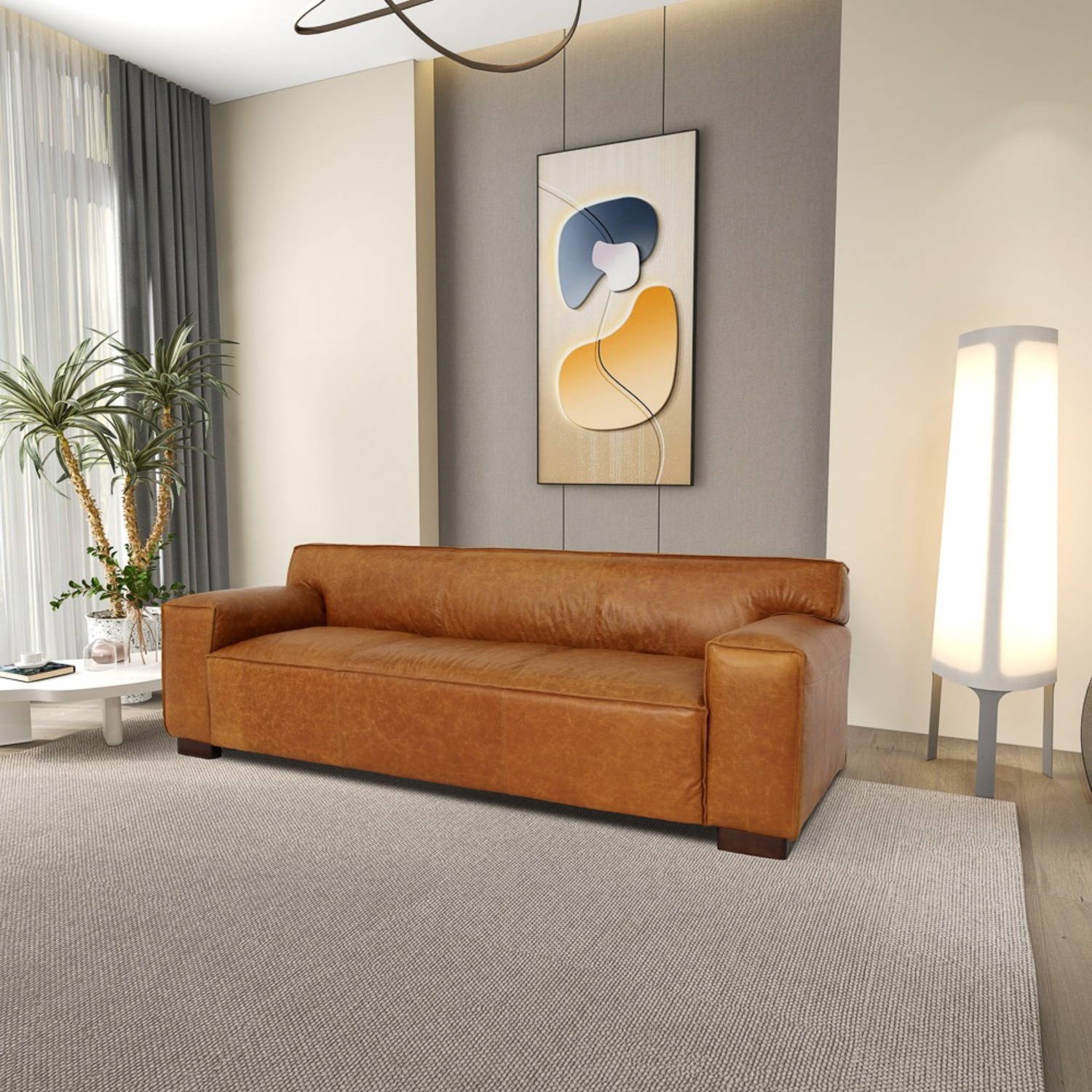 Newbury Leather Sofa - Waxy Cognac - image-5