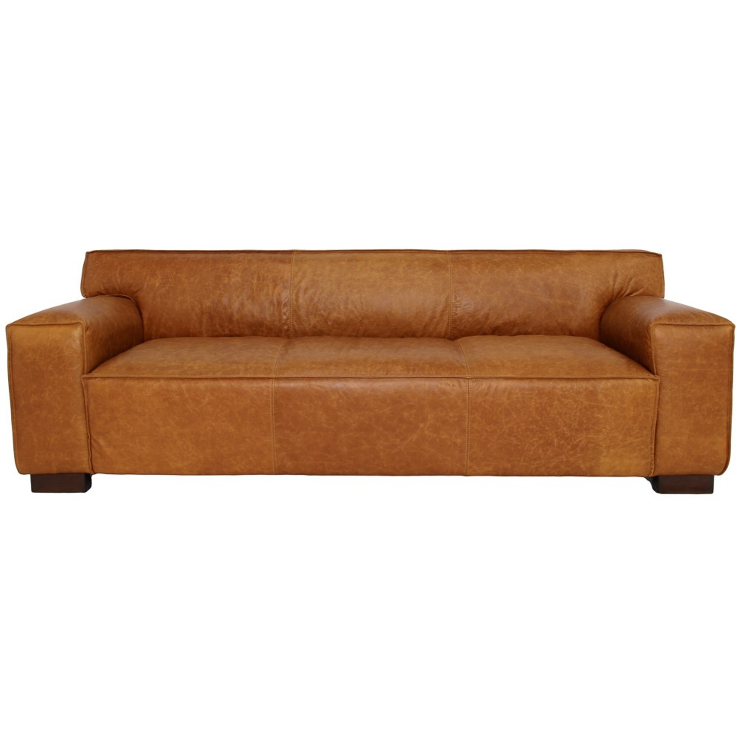 Newbury Leather Sofa - Waxy Cognac - image-1
