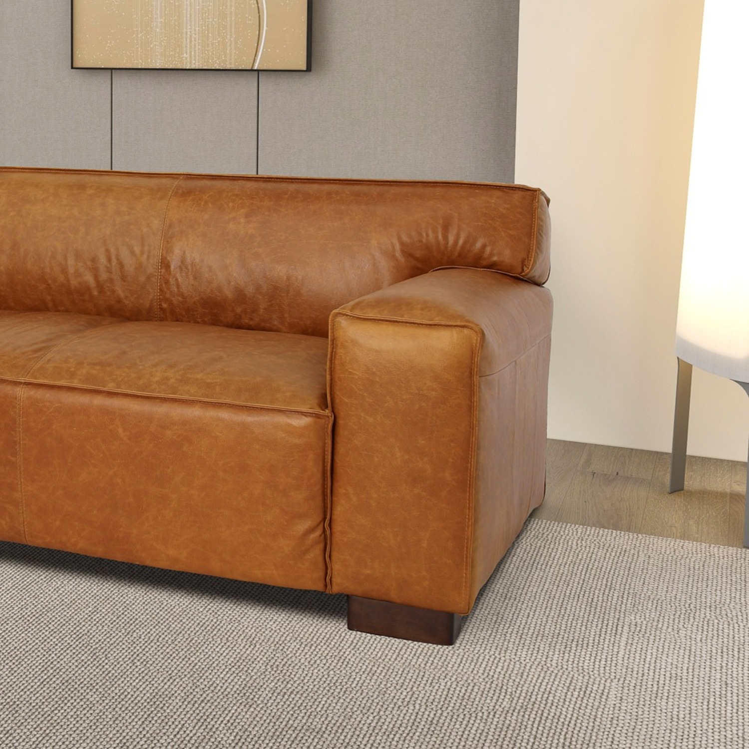 Newbury Leather Sofa - Waxy Cognac - image-3