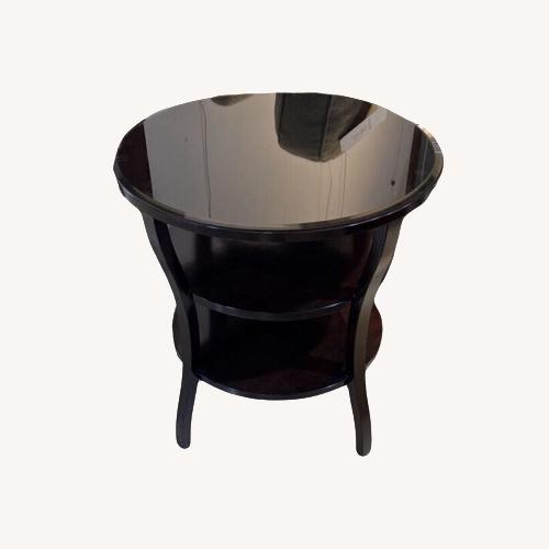 Used Ebony Round Tiered Side Table for sale on AptDeco