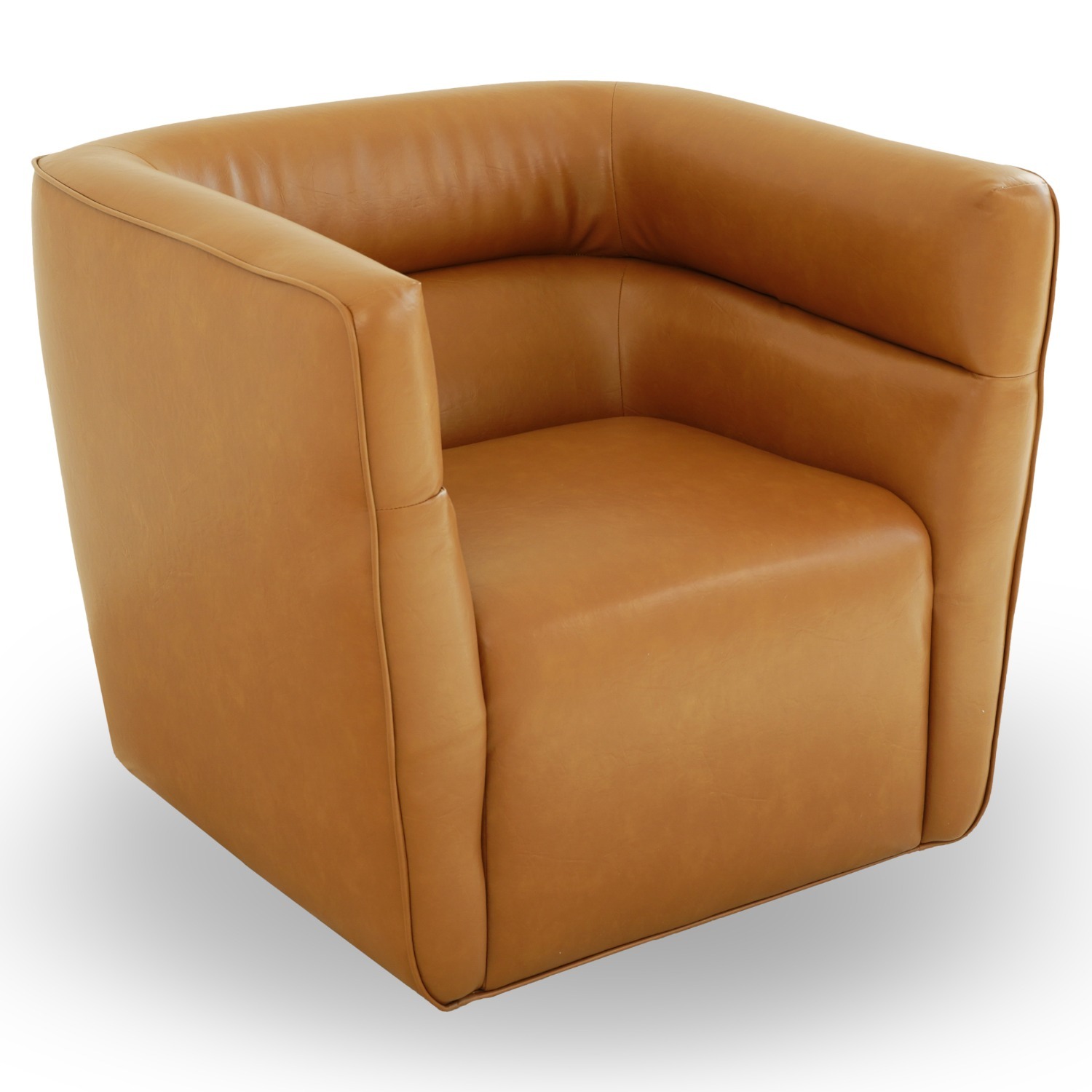 Weimar Swivel Chair - Tan Vegan Leather - image-1