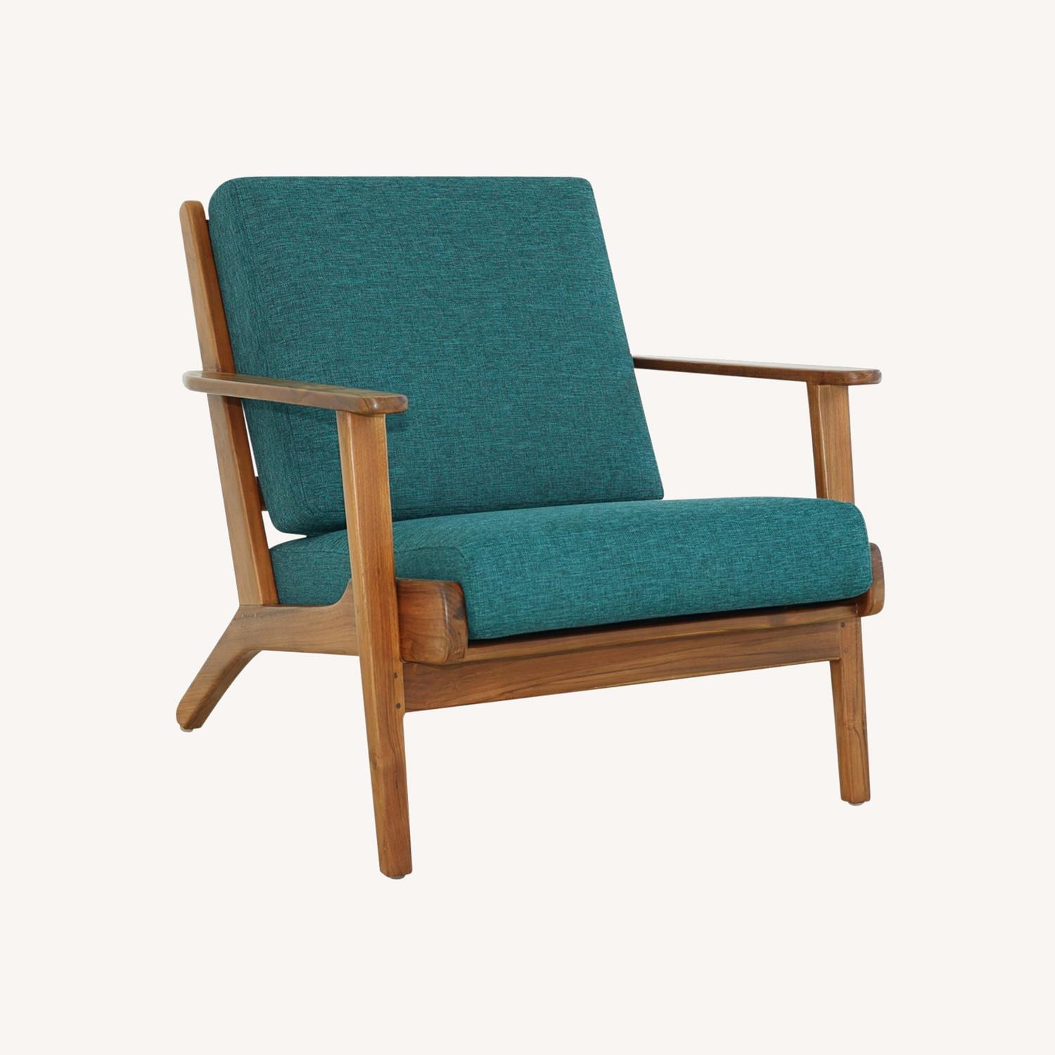 Kyle Linen Lounge Chair - Teal - image-0