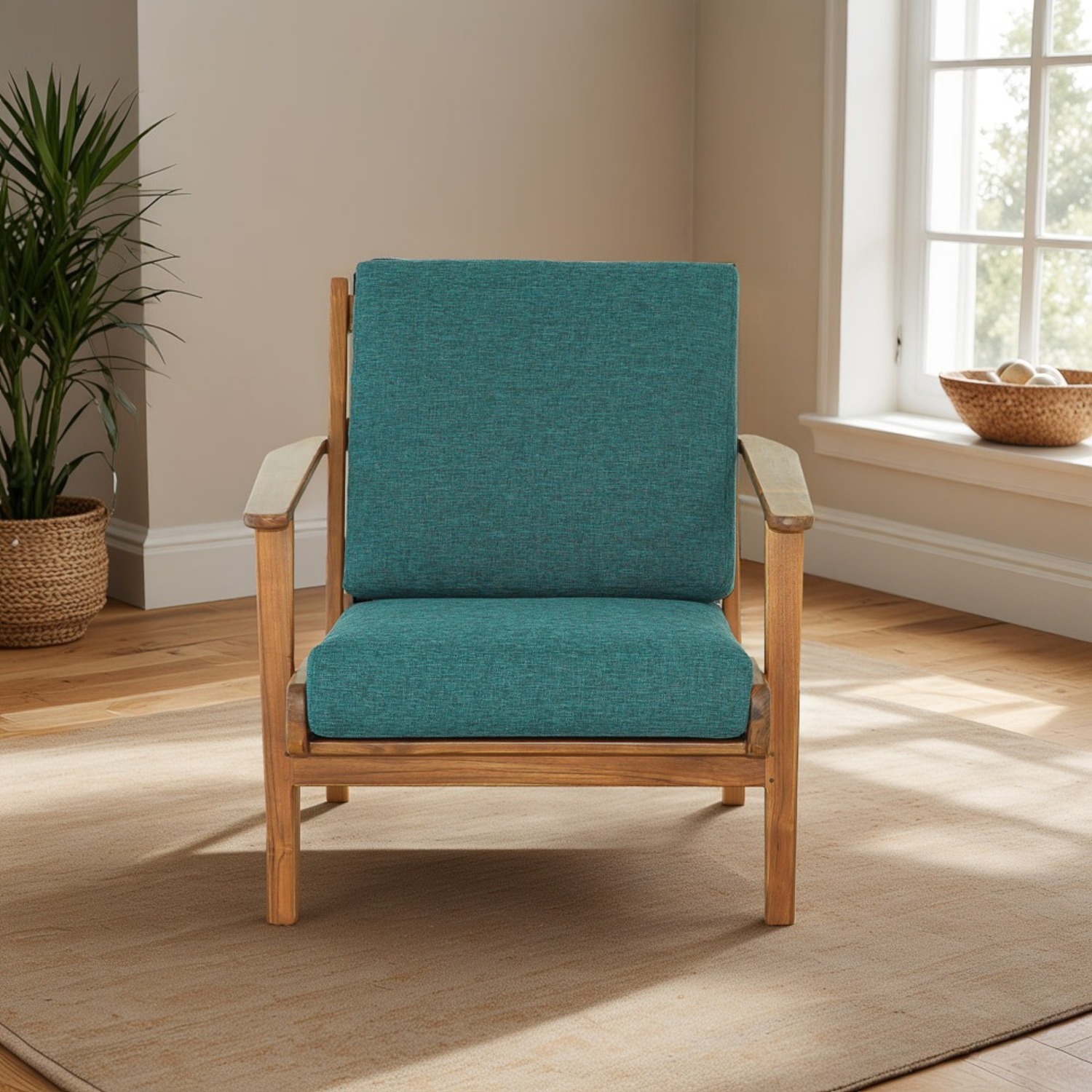 Kyle Linen Lounge Chair - Teal - image-5