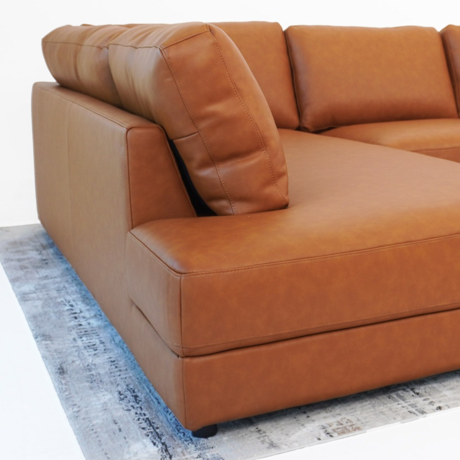 Glendale Sectional Left - Cognac Leather - image-3