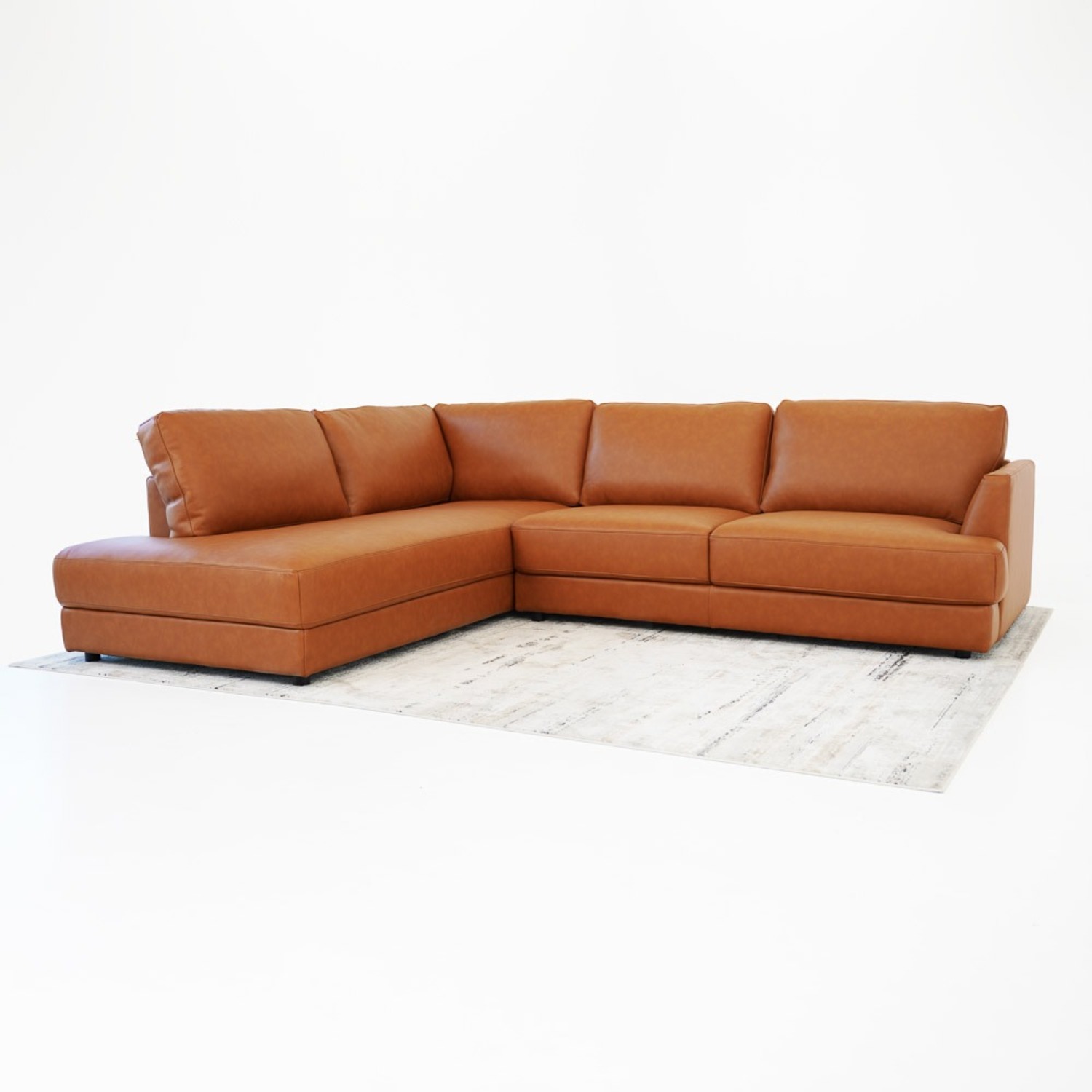 Glendale Sectional Left - Cognac Leather - image-2