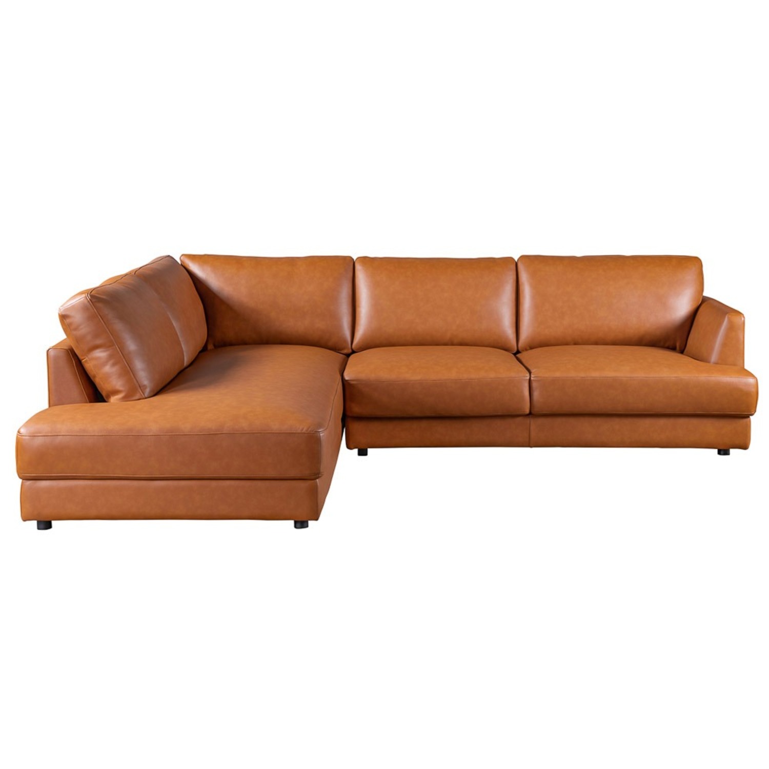 Glendale Sectional Left - Cognac Leather - image-1