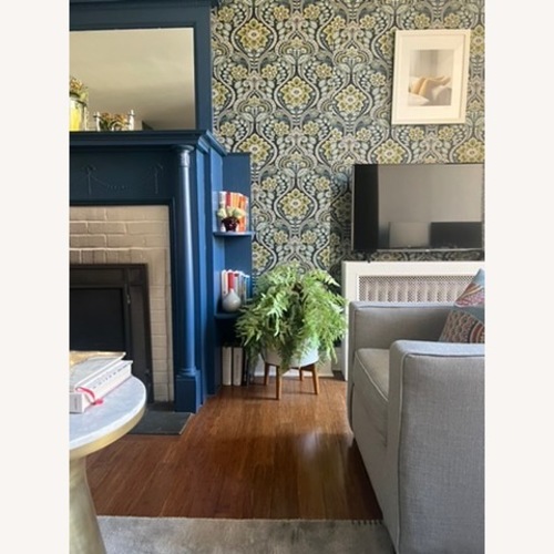 Used Henry Twill Gray Henry West Elm Armchaim  for sale on AptDeco