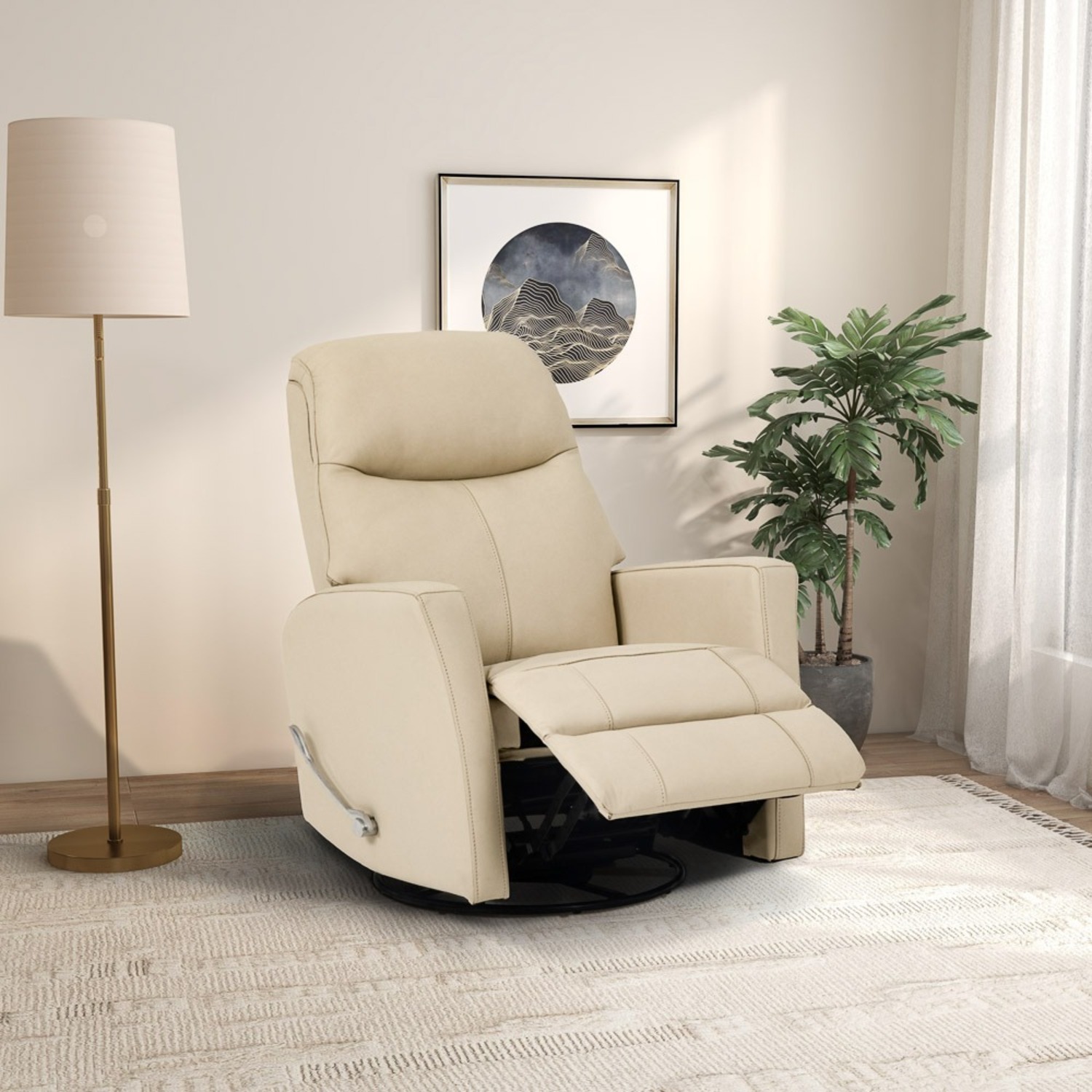 Brookfield Leather Swivel Glider Recliner Chair - image-4