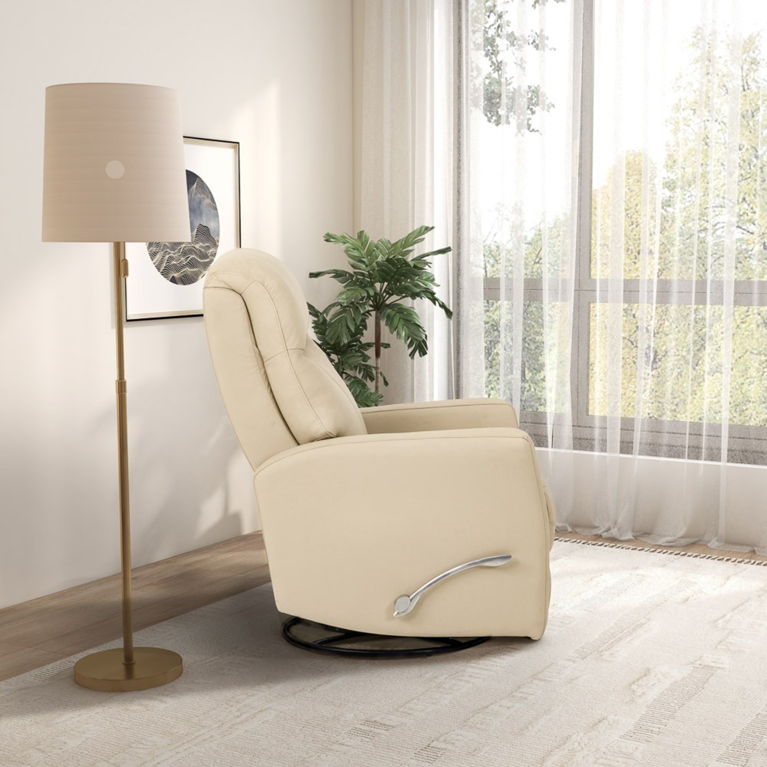Brookfield Leather Swivel Glider Recliner Chair - image-1