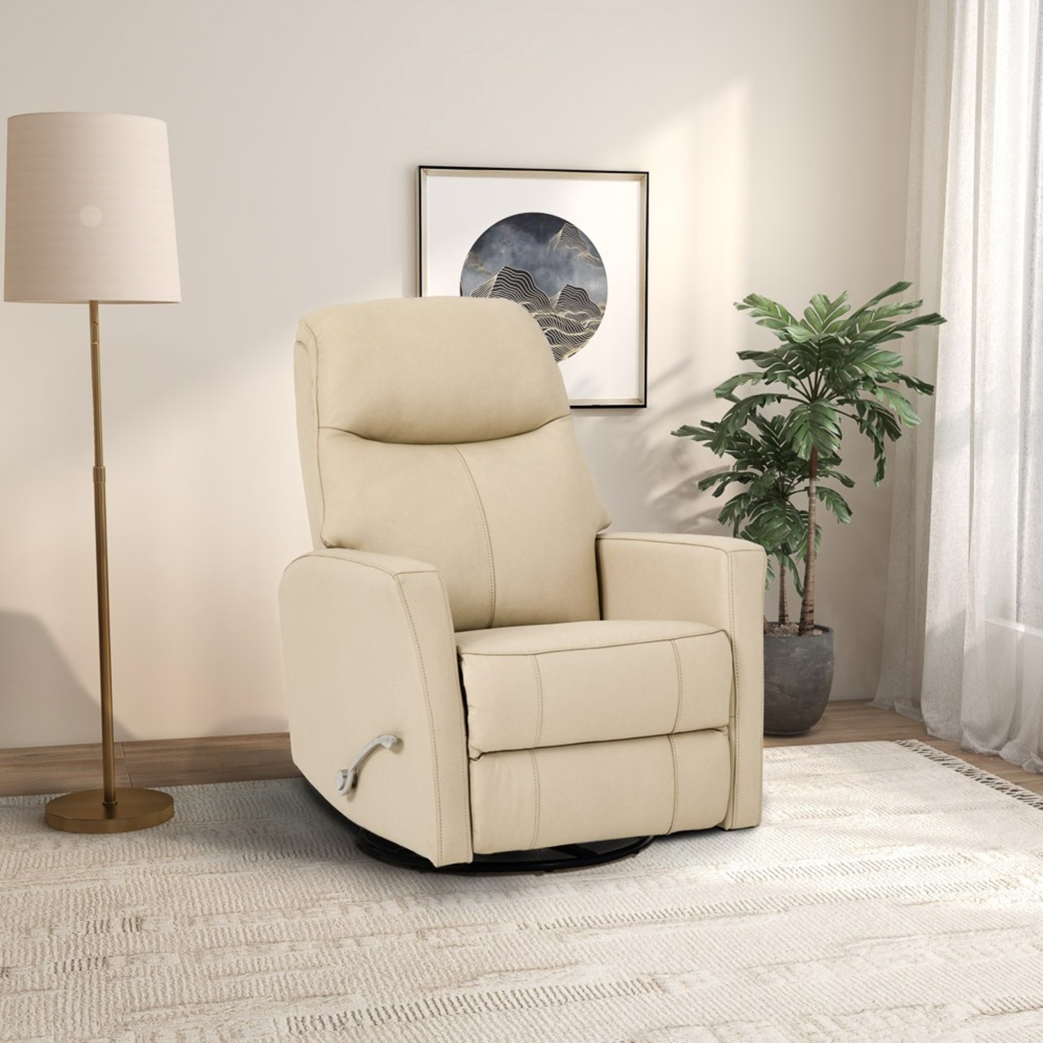 Brookfield Leather Swivel Glider Recliner Chair - image-2