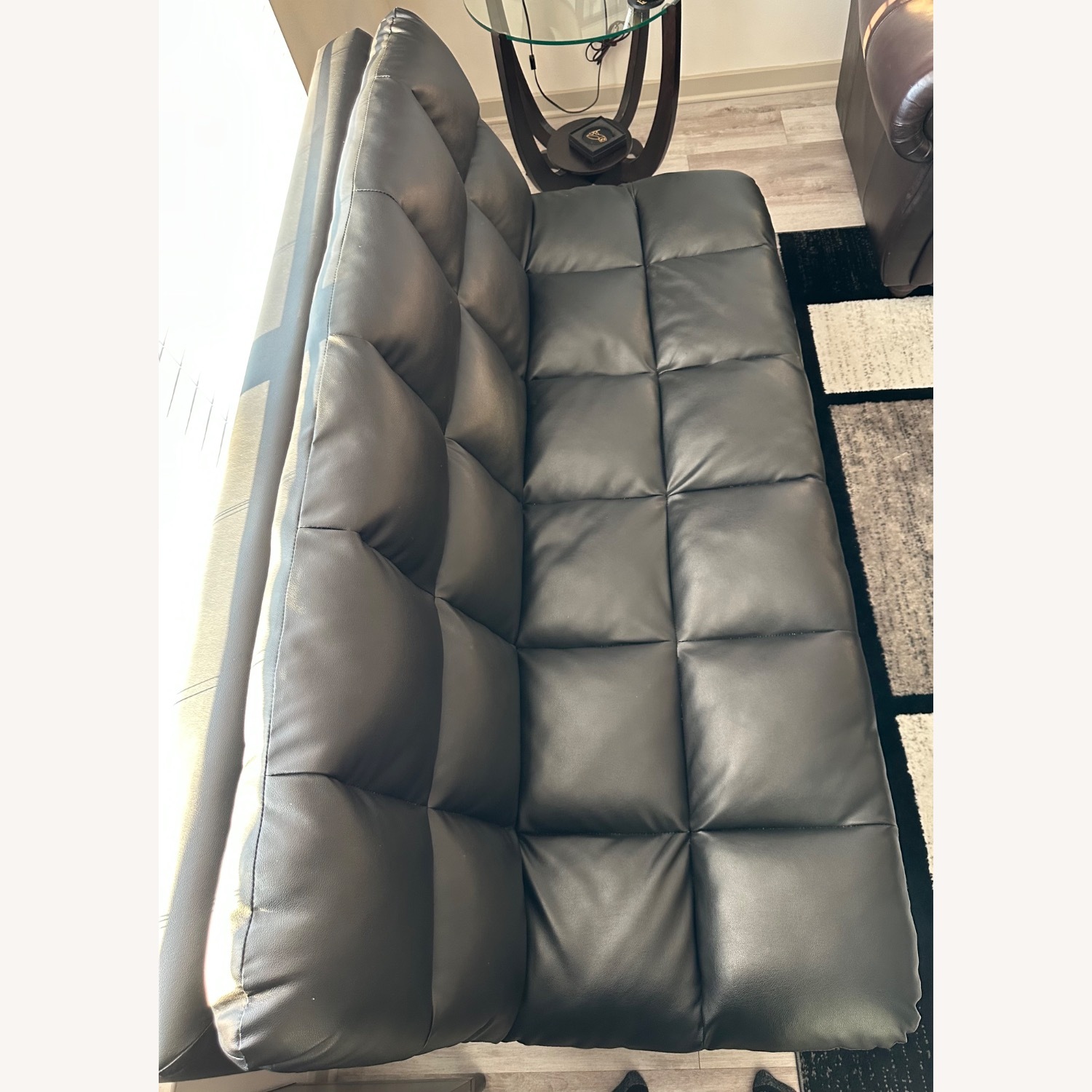 Wade Logan Black Faux Leather Futon - image-6