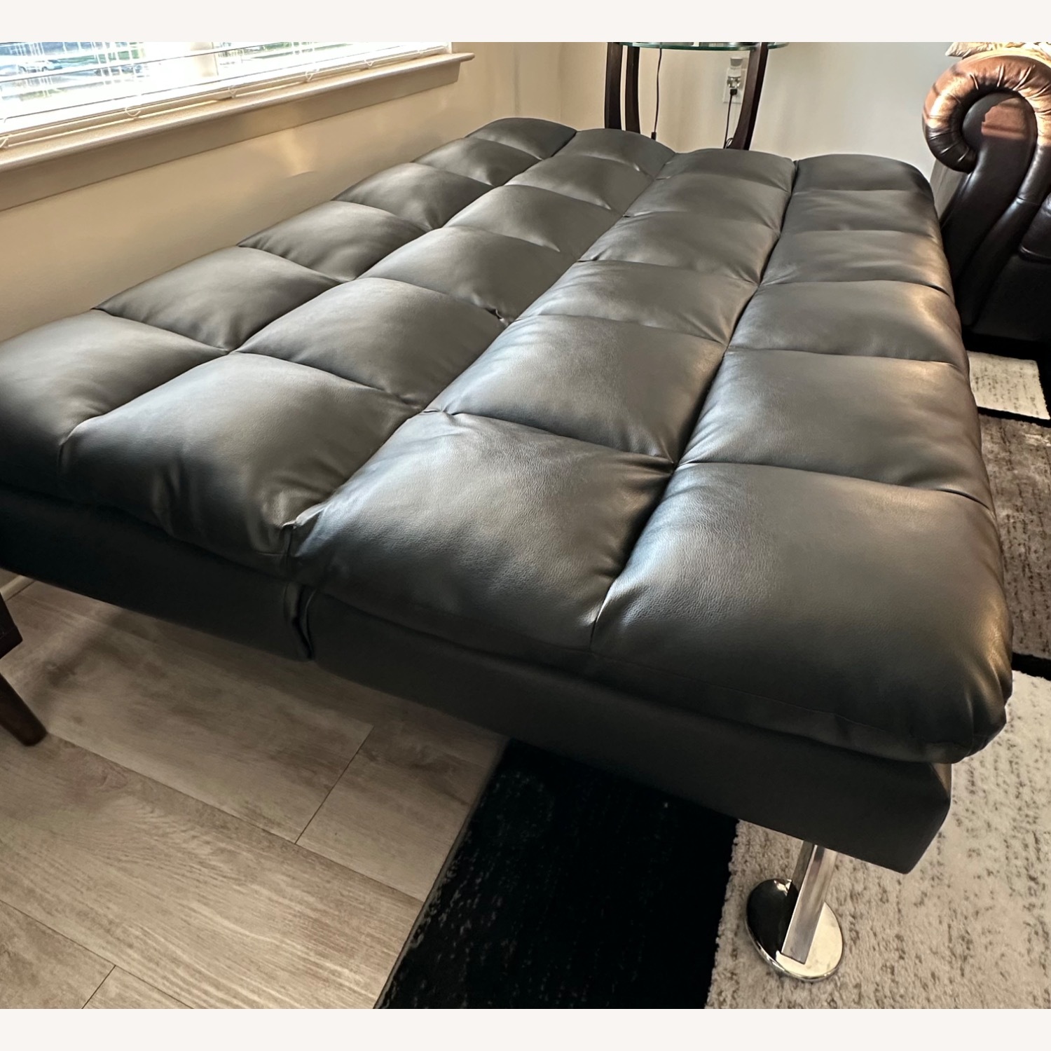 Wade Logan Black Faux Leather Futon - image-5
