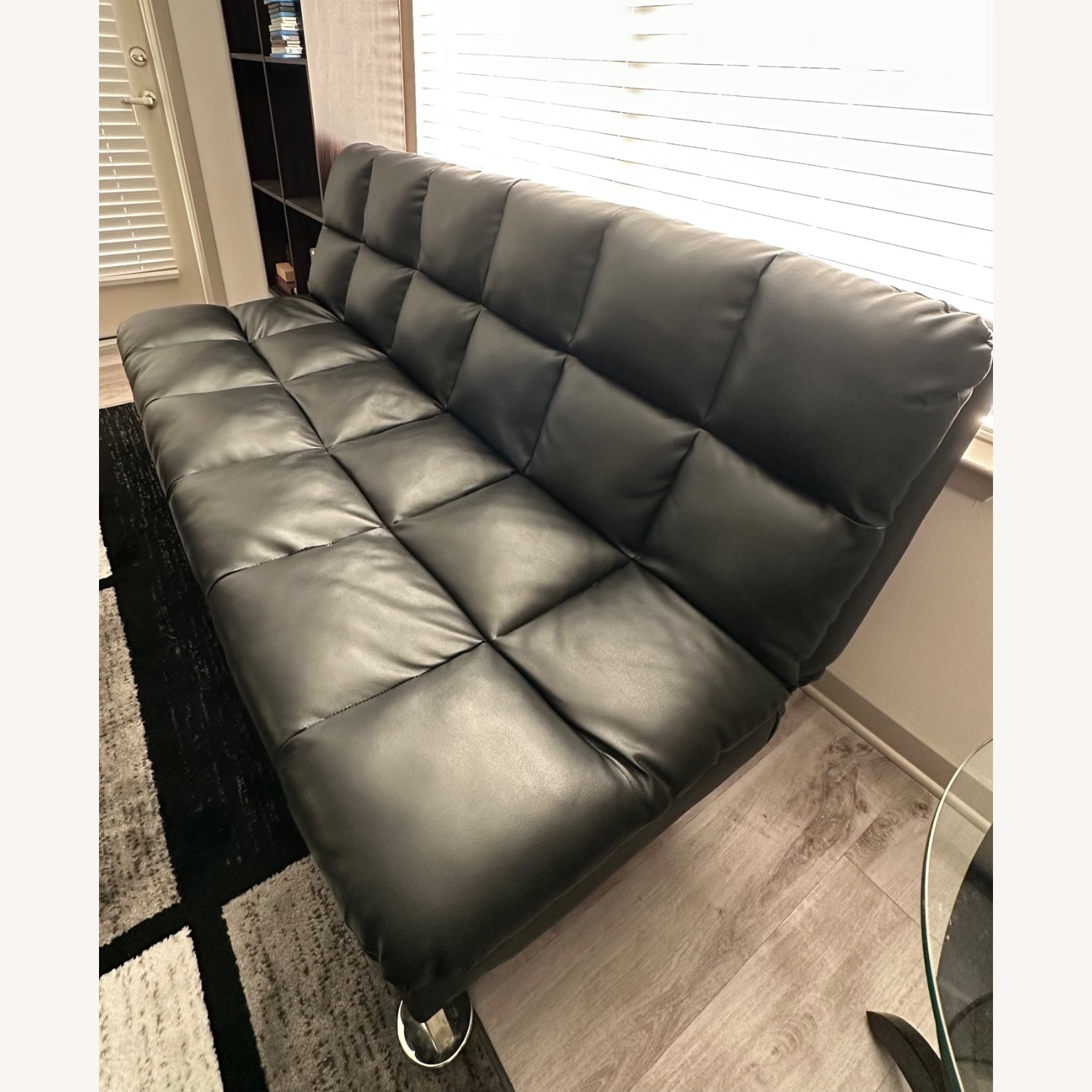 Wade Logan Black Faux Leather Futon - image-3