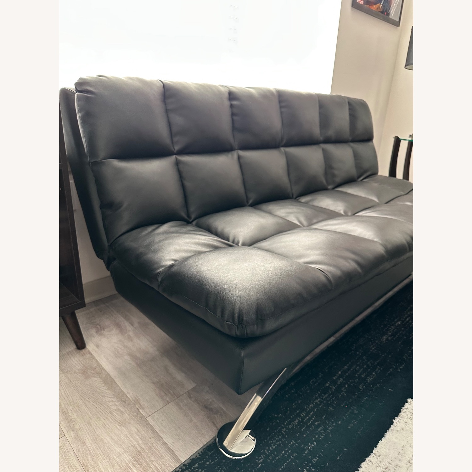 Wade Logan Black Faux Leather Futon - image-4