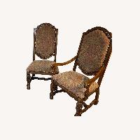 Wood and Fabric Pattern Chairs
