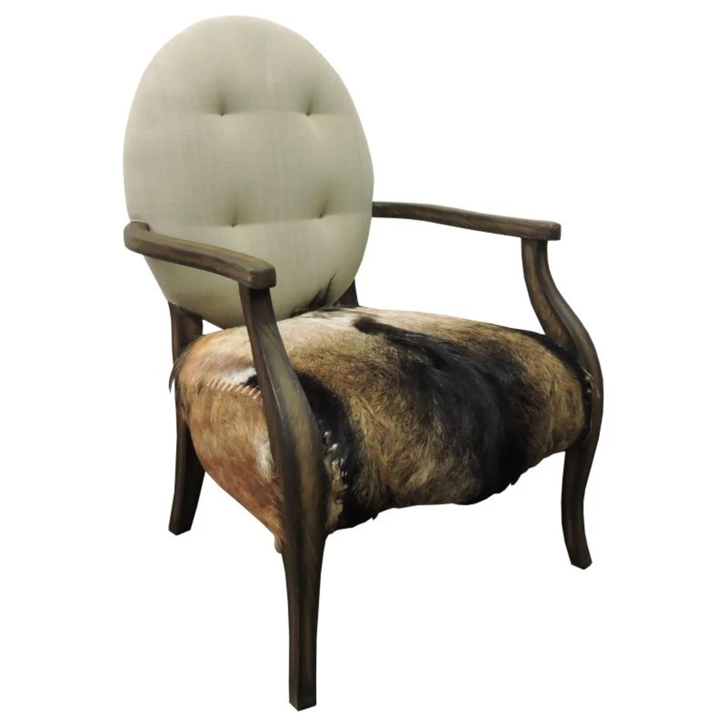 Brown Goat Hide Chair - image-4