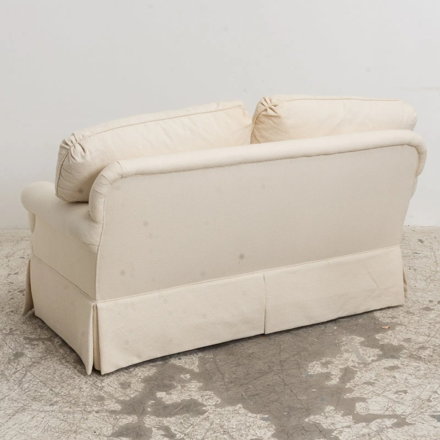 Chair and a half in cream custom fabric - image-3