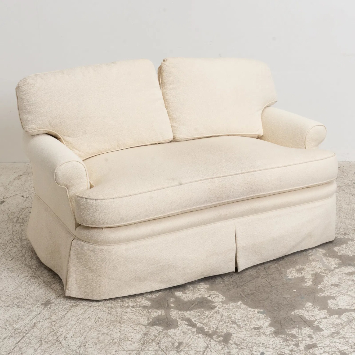 Chair and a half in cream custom fabric - image-2