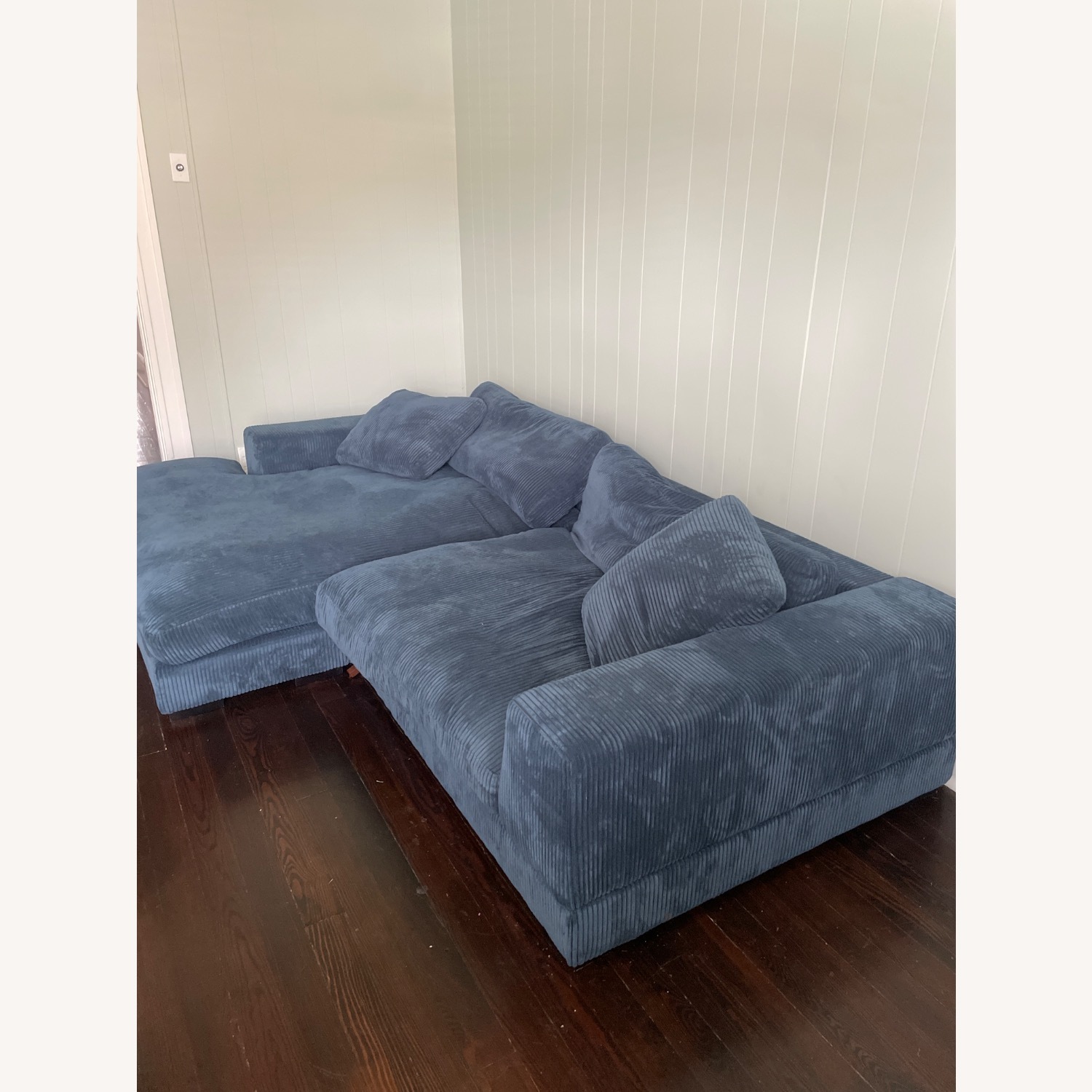 Moe’s Furniture Blue Corduroy Sofa - image-2