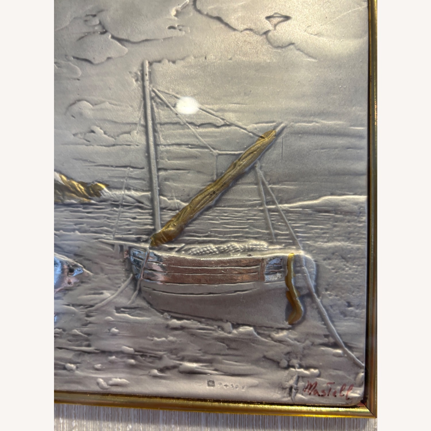 Sterling Silver Bas -Relief Signed Italian Art - image-10