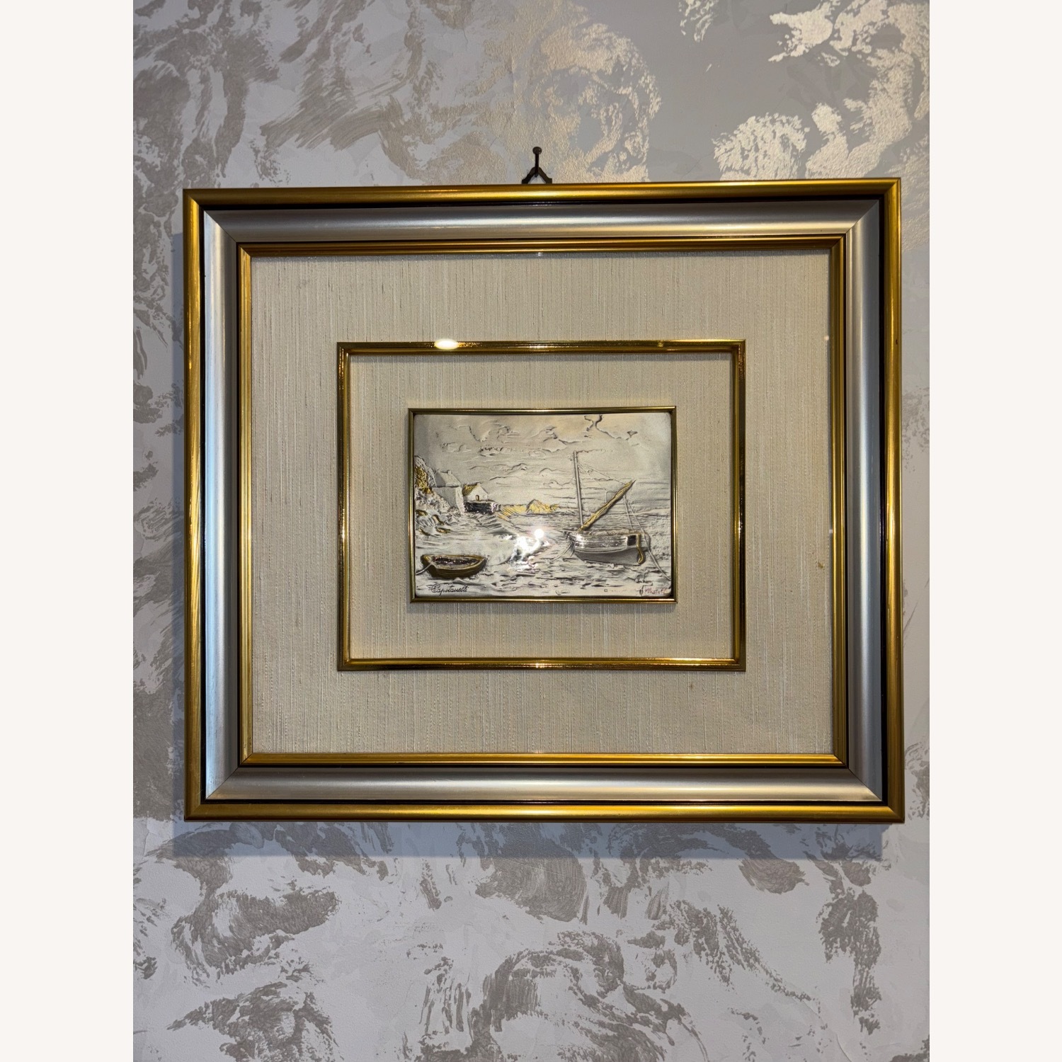 Sterling Silver Bas -Relief Signed Italian Art - image-2