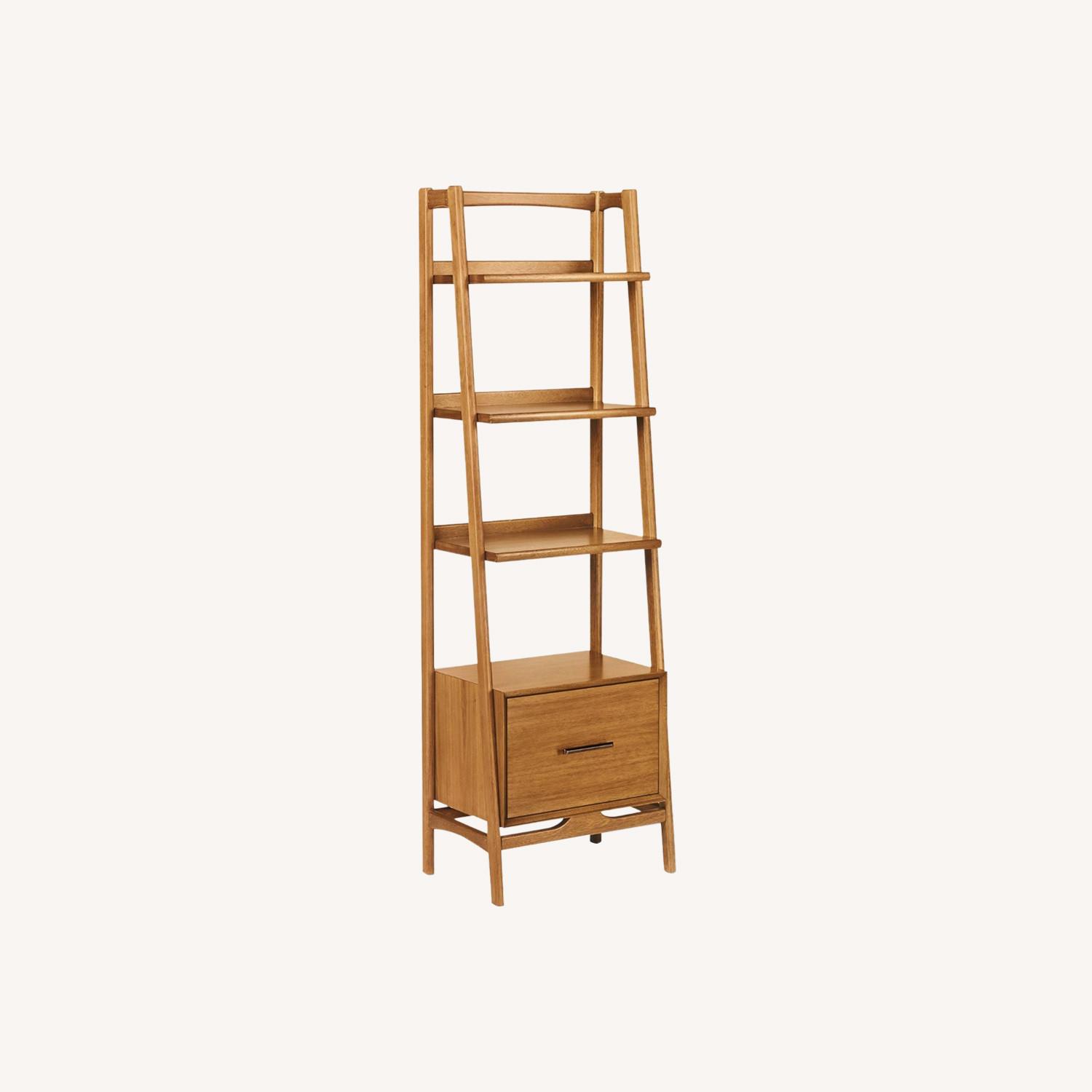 West Elm Mid-Century Bookshelf W Drawer (22") - image-0