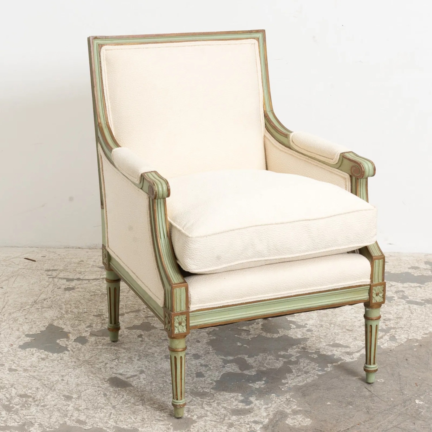 Custom Upholstered Cream Bergere - image-1