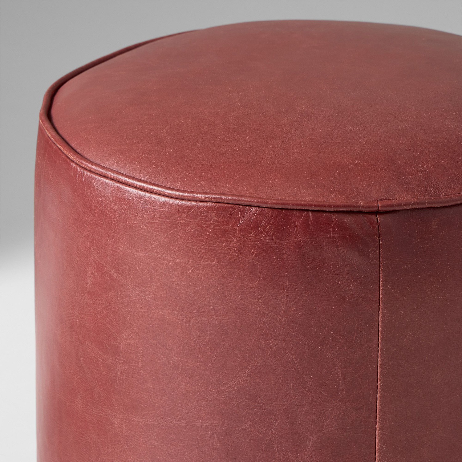 West Elm Wally Leather Ottoman - image-3