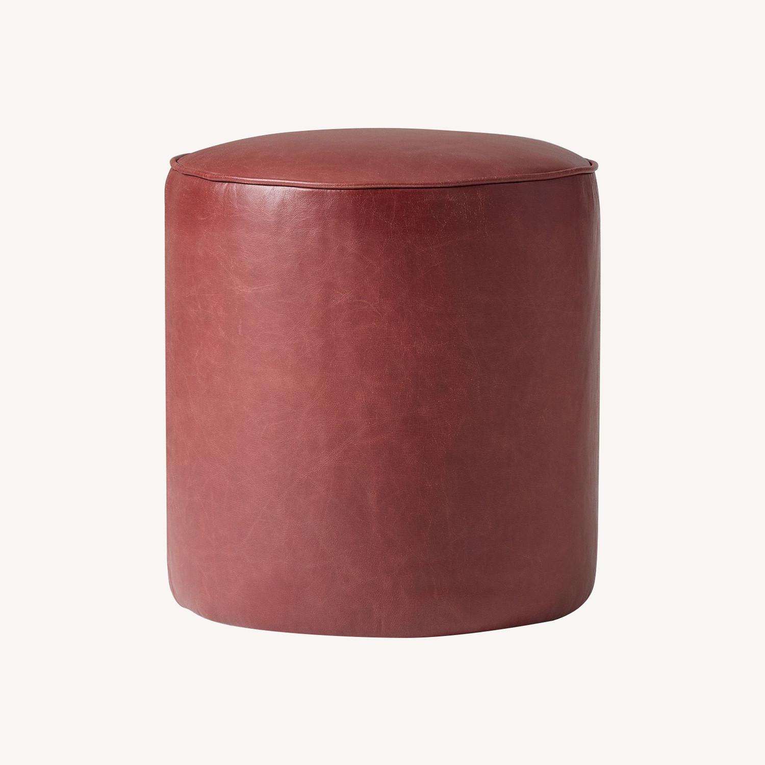 West Elm Wally Leather Ottoman - image-0